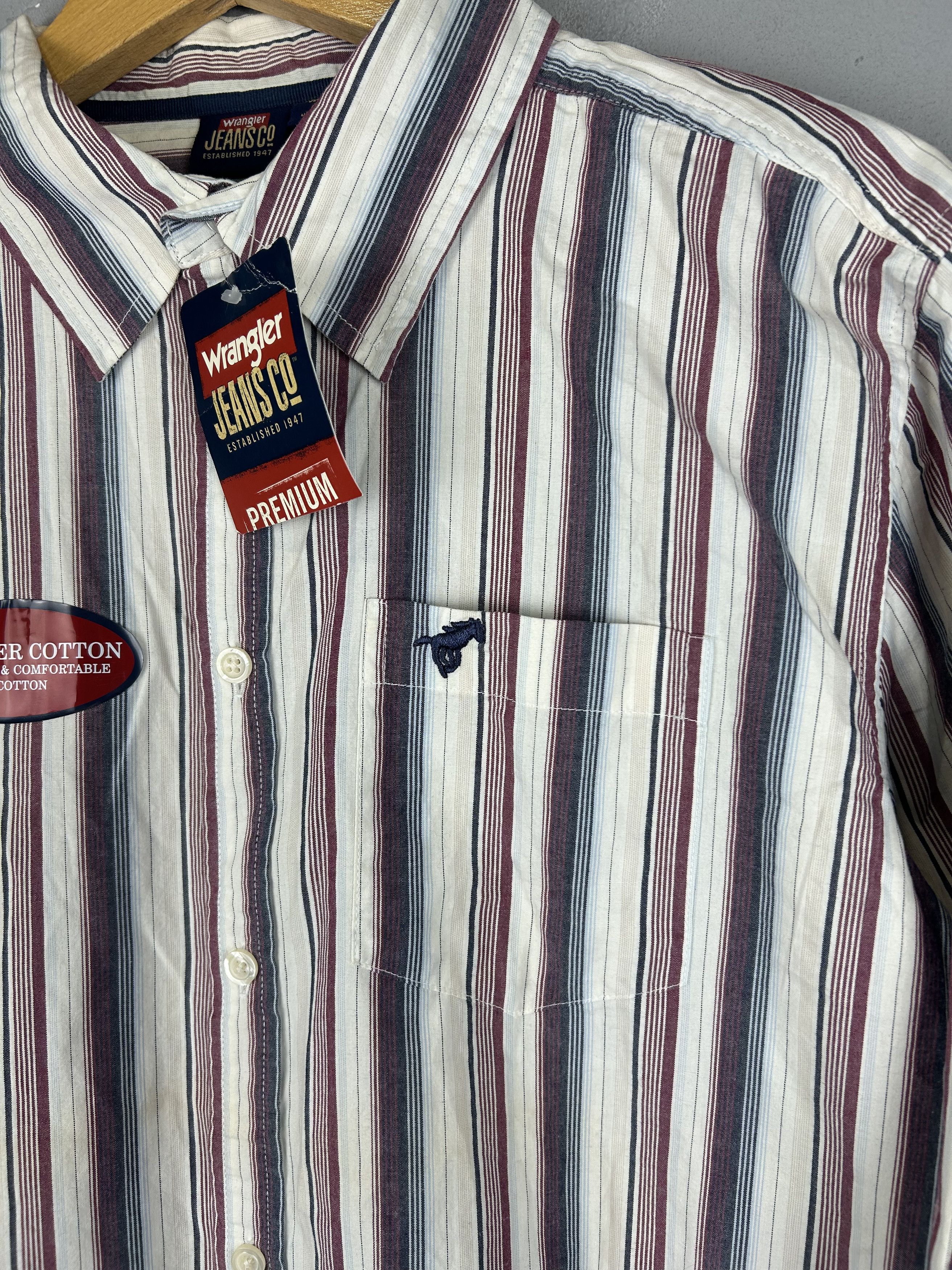 Vintage × Wrangler NWT Wrangler Vintage Striped Shirt Button Long Sleeve Size US S / EU 44-46 / 1 - 2 Thumbnail