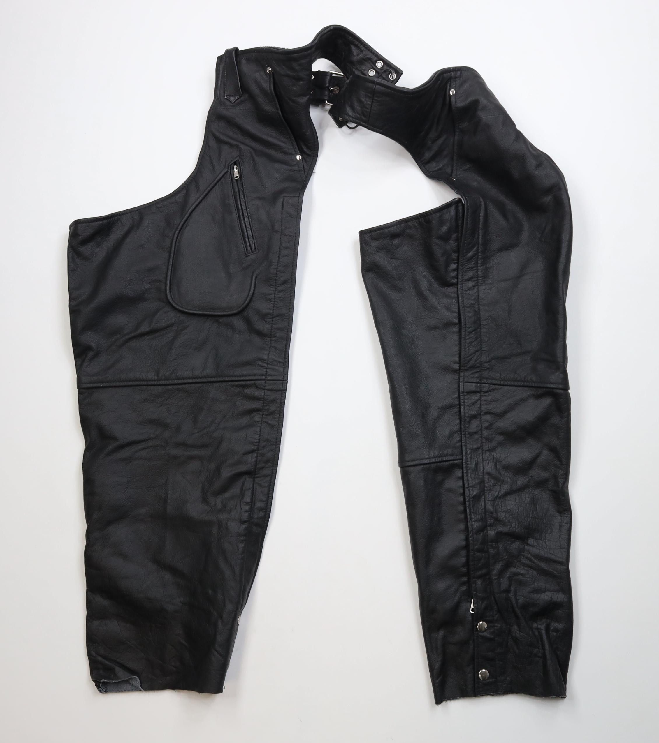 Vintage Vintage 90s Streetwear Leather Motorcycle Riding Chaps Pants Size US 44 / EU 60 - 8 Thumbnail