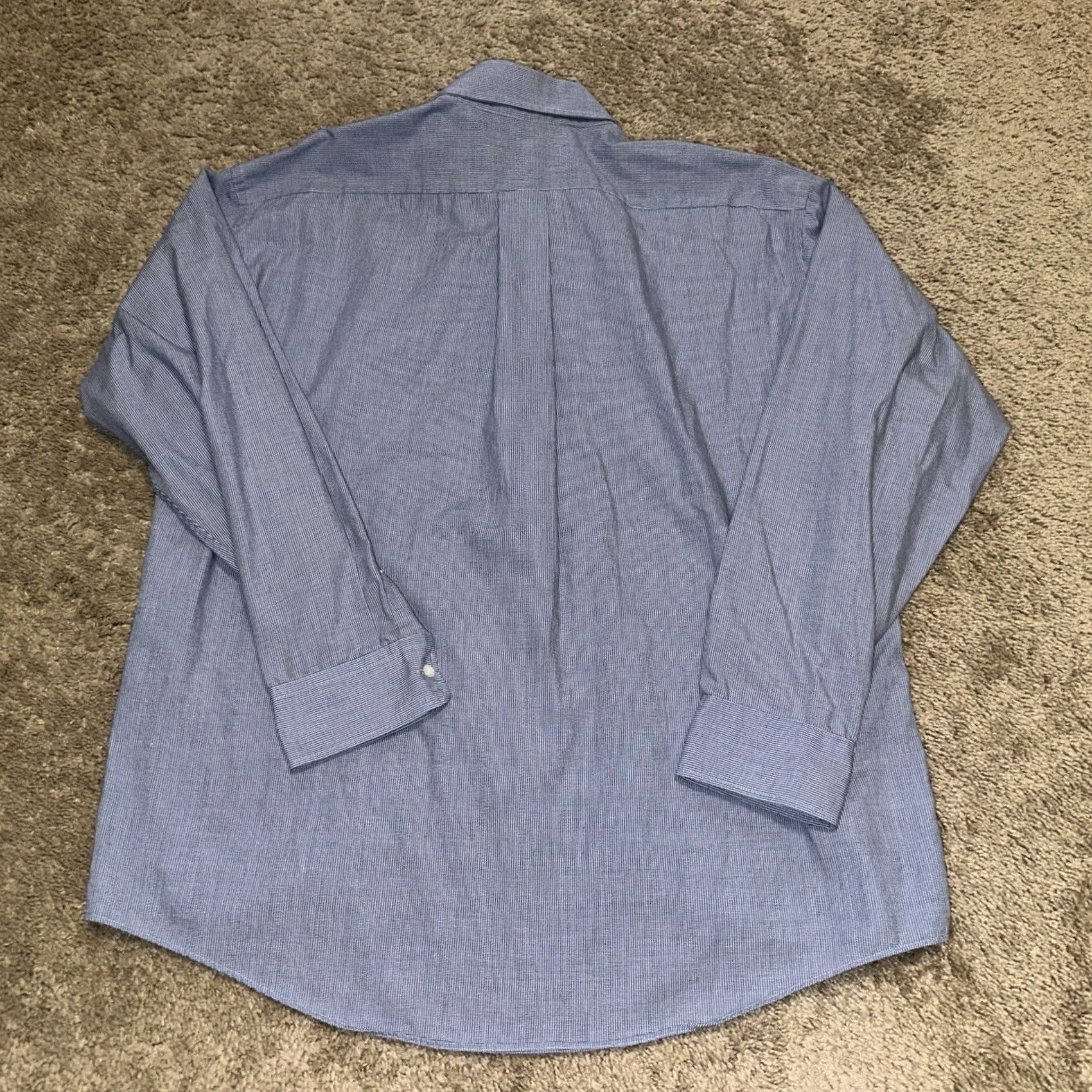 Enro ENRO Dress Shirt 17 34-35 Button Up Preppy Striped Oxford Collared Long Sleeve Shirt Mens Blue Cotton Oxford Button Up Shirt Size 46R - 3 Thumbnail