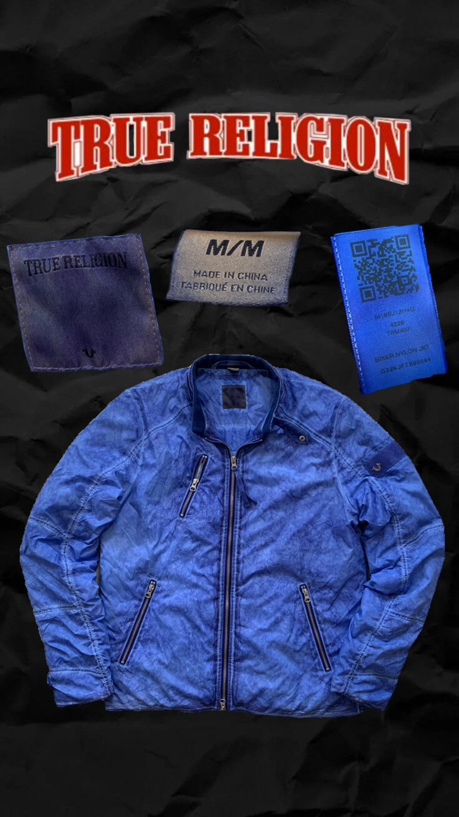 image of True Religion Jacket Vintage in Aqua Blue, Men's (Size Medium)