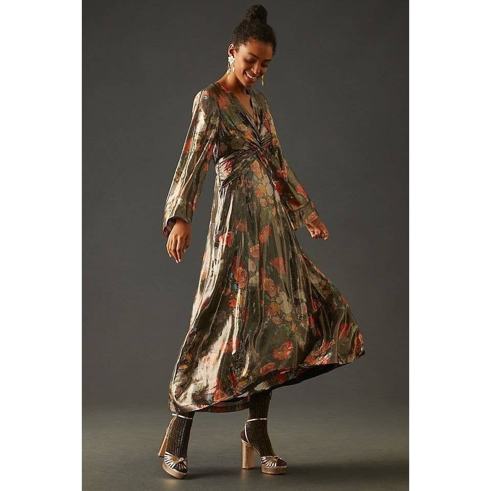 Anthropologie New Anthropologie Caballero Deep V-Neck Maxi Dress $248 XS Size XS / US 0-2 / IT 36-38 - 1 Thumbnail
