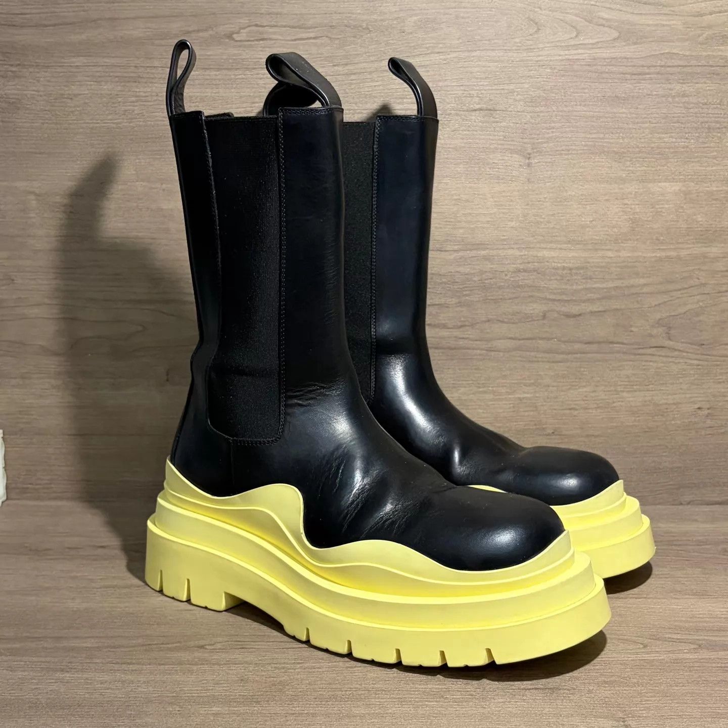 Bottega Veneta Bottega Veneta Black & Yellow Platform Chimney Boots 38.5 Size US 8 / IT 38 - 2 Thumbnail