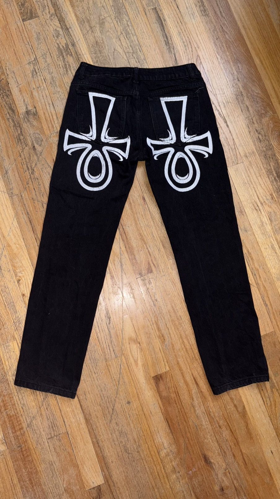 Japanese Brand × Vintage 🚨ANOTHER CRAZY PIECE EYES CROSS JEANS UNIQUE DESIGN CUSTOM🔥 Size US 28 / EU 44 - 3 Thumbnail