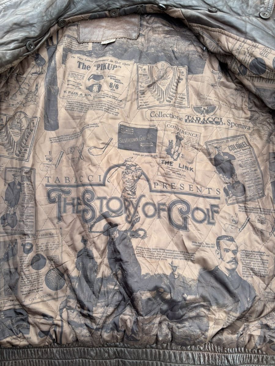 Lee Vintage 90s Lee Lined Story Of Golf Leather Jacket Size US L / EU 52-54 / 3 - 14 Thumbnail