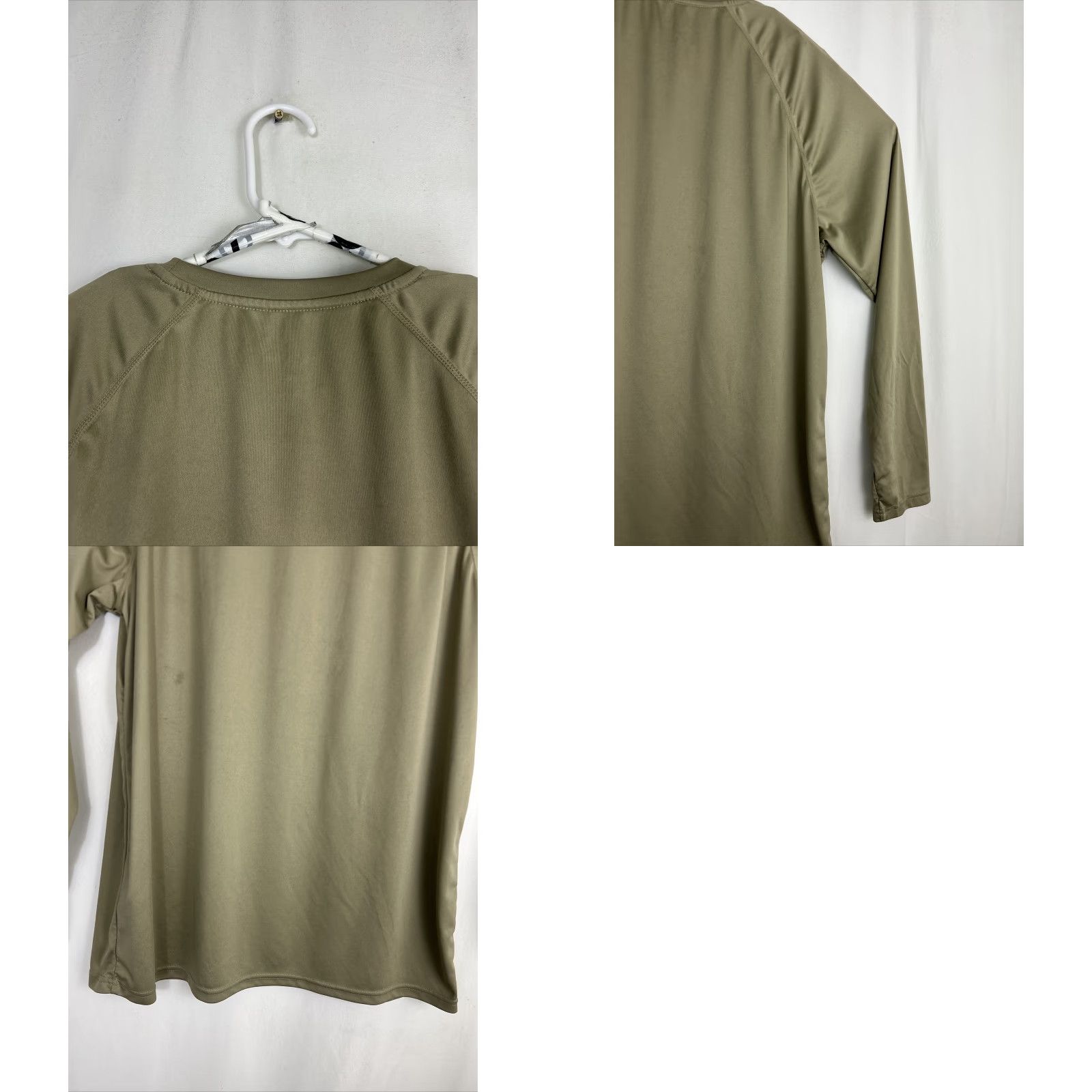 Olive Baleaf Mens 2XL Olive Green Long Sleeve Under Layer Active Shirt Stains Size US XXL / EU 58 / 5 - 9 Thumbnail