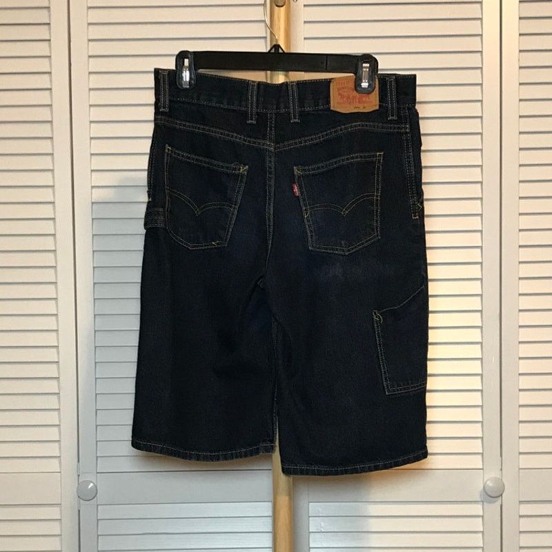 Levi's Levi Strauss & Co Dark Blue Wash Denim Shorts Boys 20 Reg Size 30" / US 8 / IT 44 - 2 Thumbnail