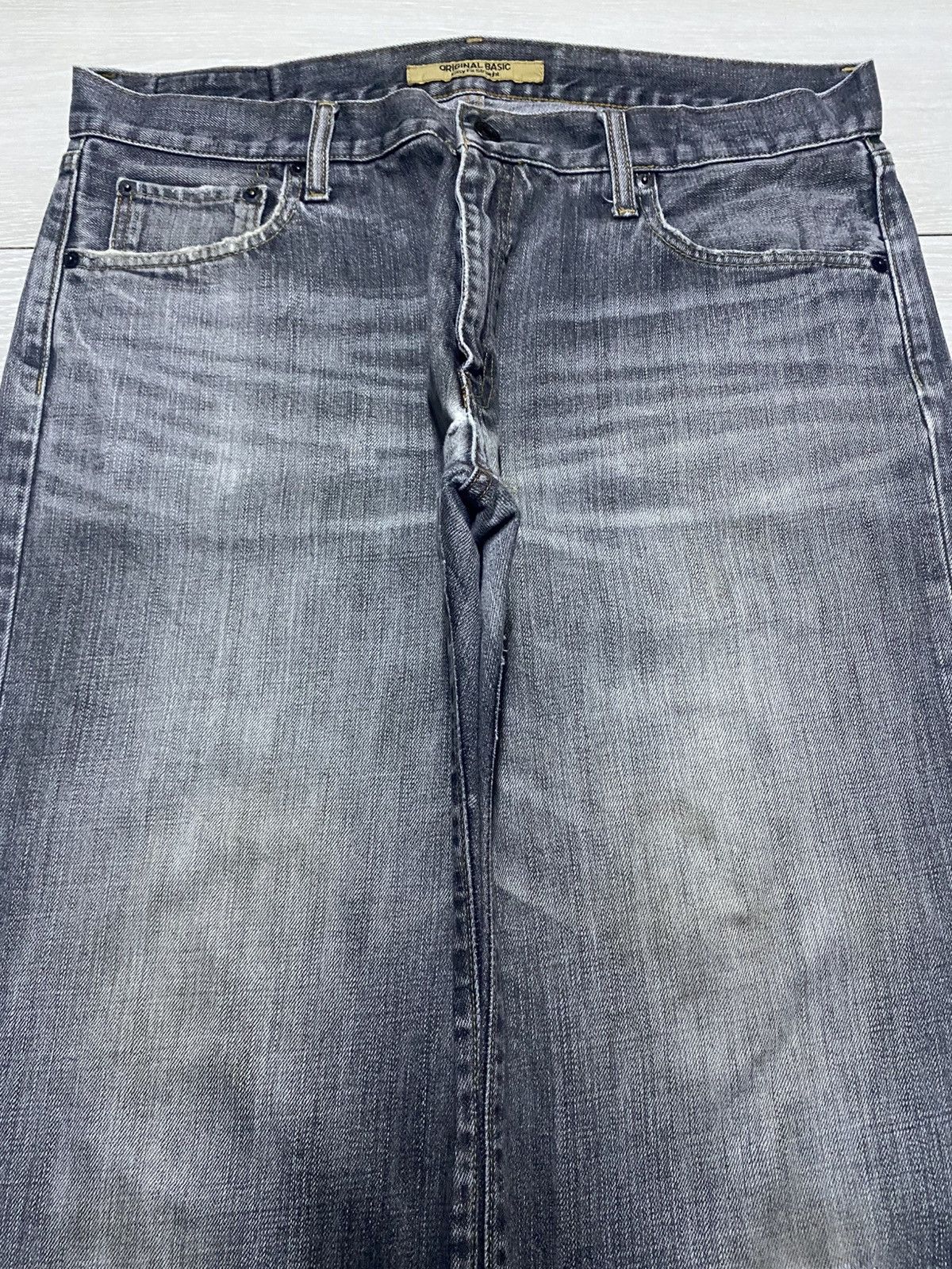 Undercover × Uniqlo Vintage Uniqlo S-003 Faded Grey Denim Distressed Baggy Jeans Size US 35 - 3 Thumbnail