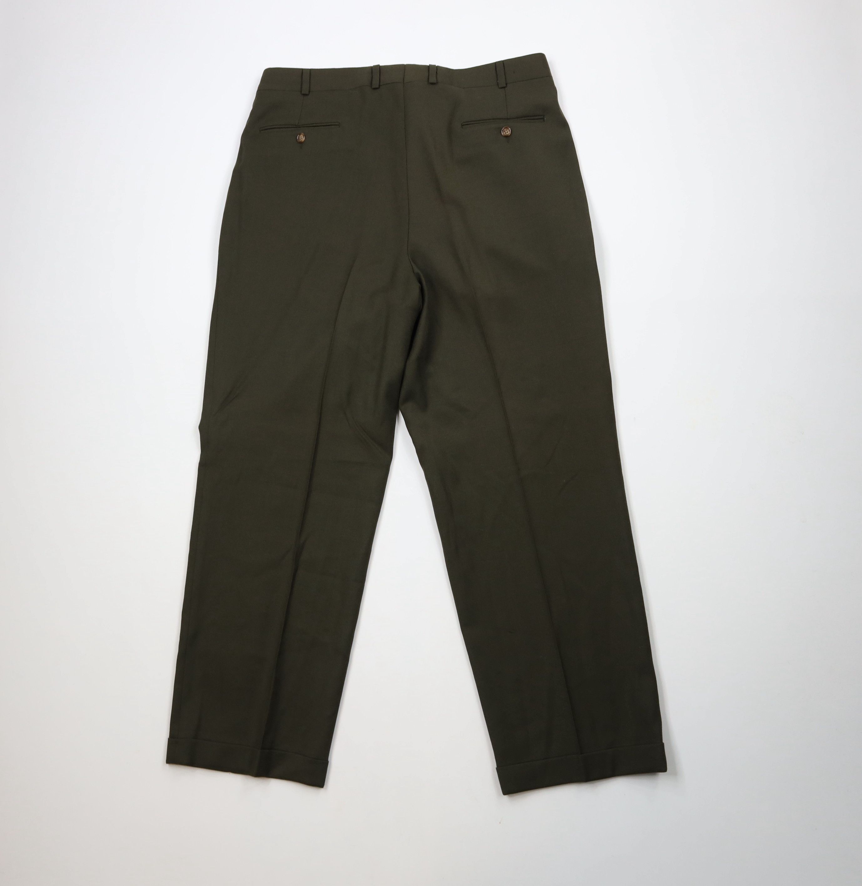 Vintage Vintage 90s Streetwear Wool Wide Leg Chino Pants Green Size US 36 / EU 52 - 9 Thumbnail
