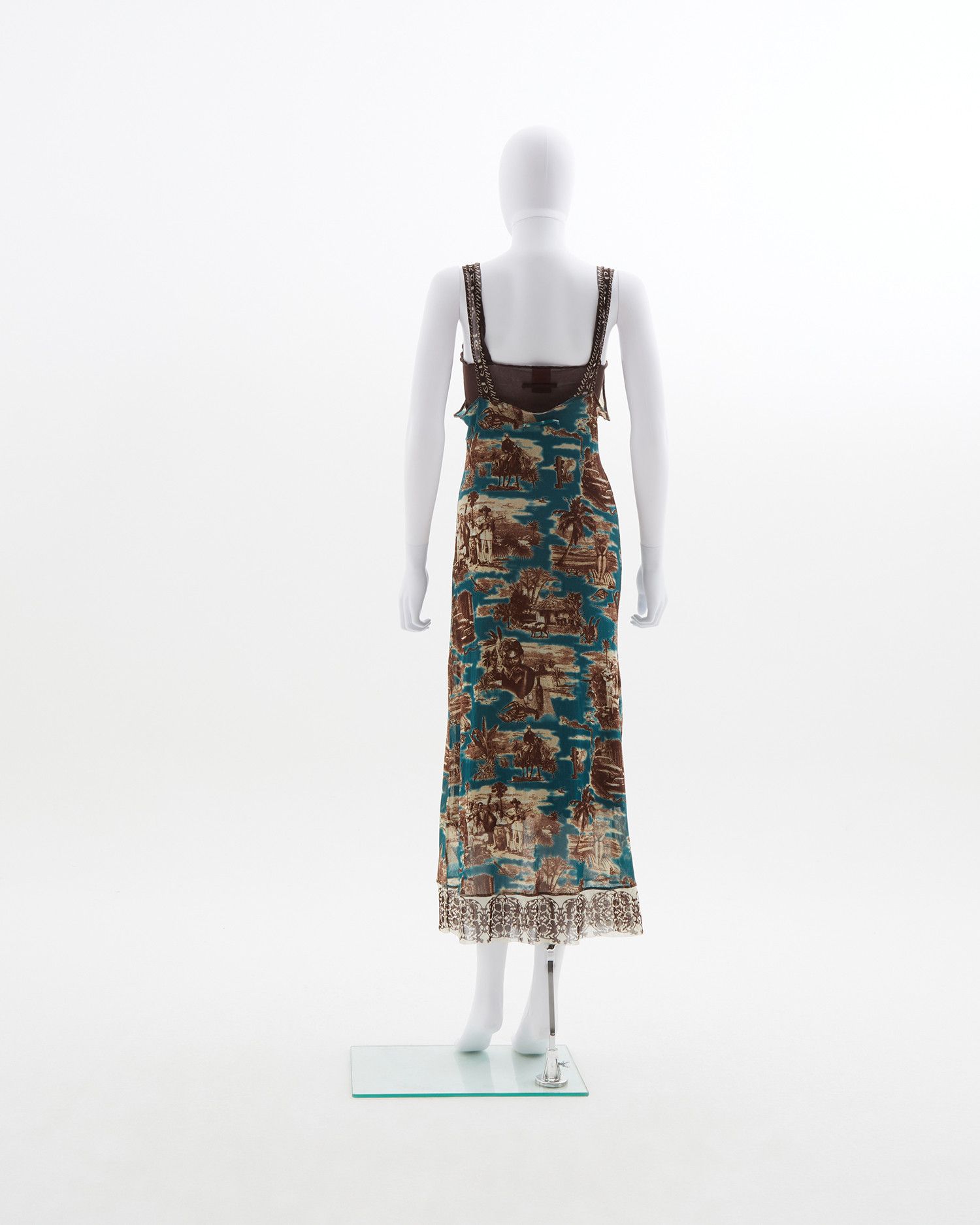 Jean Paul Gaultier Jean Paul Gaultier S/S 1998 Cuba print mesh maxi dress Size S / US 4 / IT 40 - 3 Thumbnail