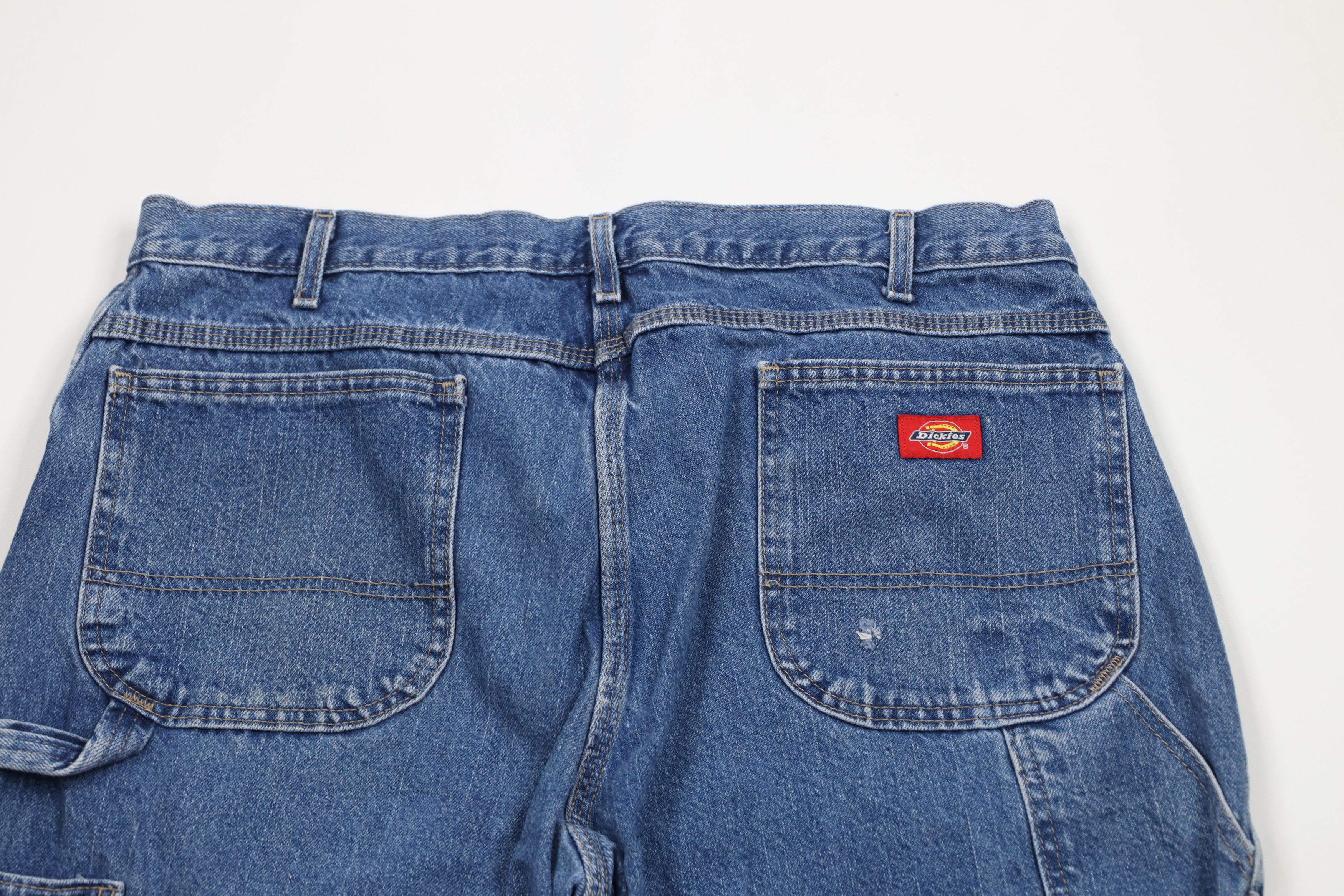 Dickies × Vintage Vintage Y2K Dickies Spell Out Wide Leg Dungaree Jeans Blue Size US 38 / EU 54 - 10 Thumbnail