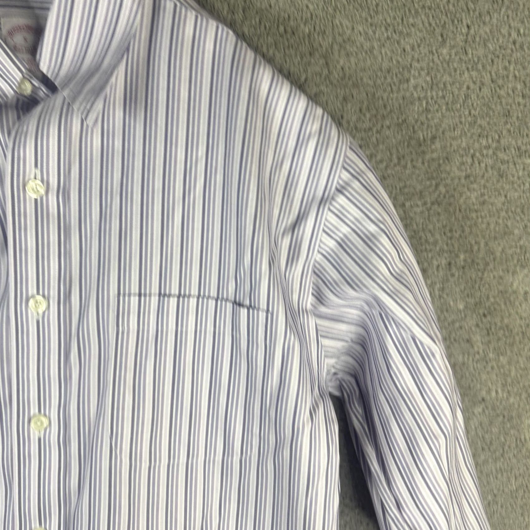 Brooks Brothers Brooks Brothers Shirt Mens Small Blue Stripe Non Iron Supima Cotton Button Down Dress Shirt Man S Blue Striped Non-Iron 100% Cotton Size US S / EU 44-46 / 1 - 4 Thumbnail