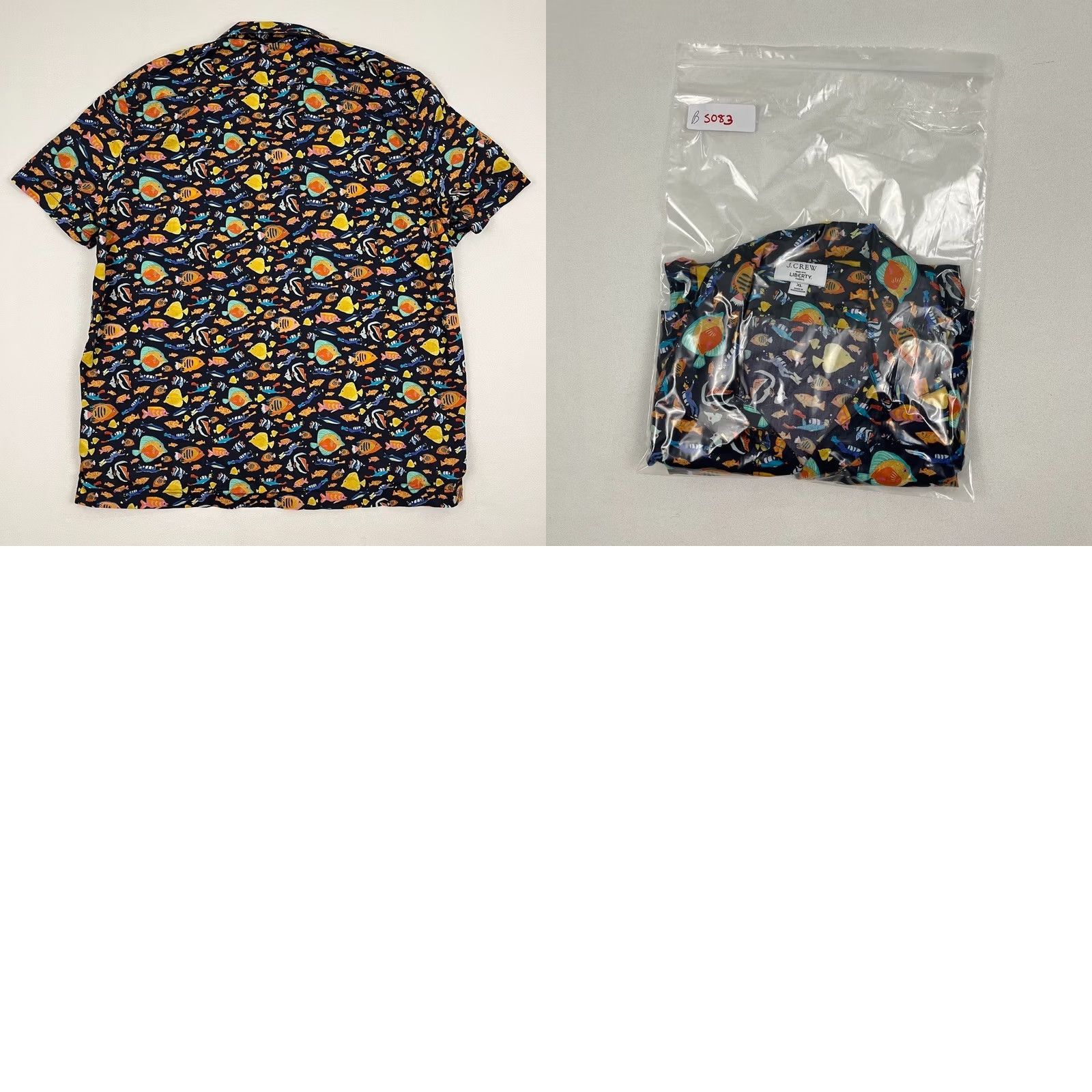J.Crew VINTAGE J.CREW Liberty Shirt Men XL Blue Fish Hawaiian All Over AOP Print Button Up Prep Shirt Size US XL / EU 56 / 4 - 8 Thumbnail