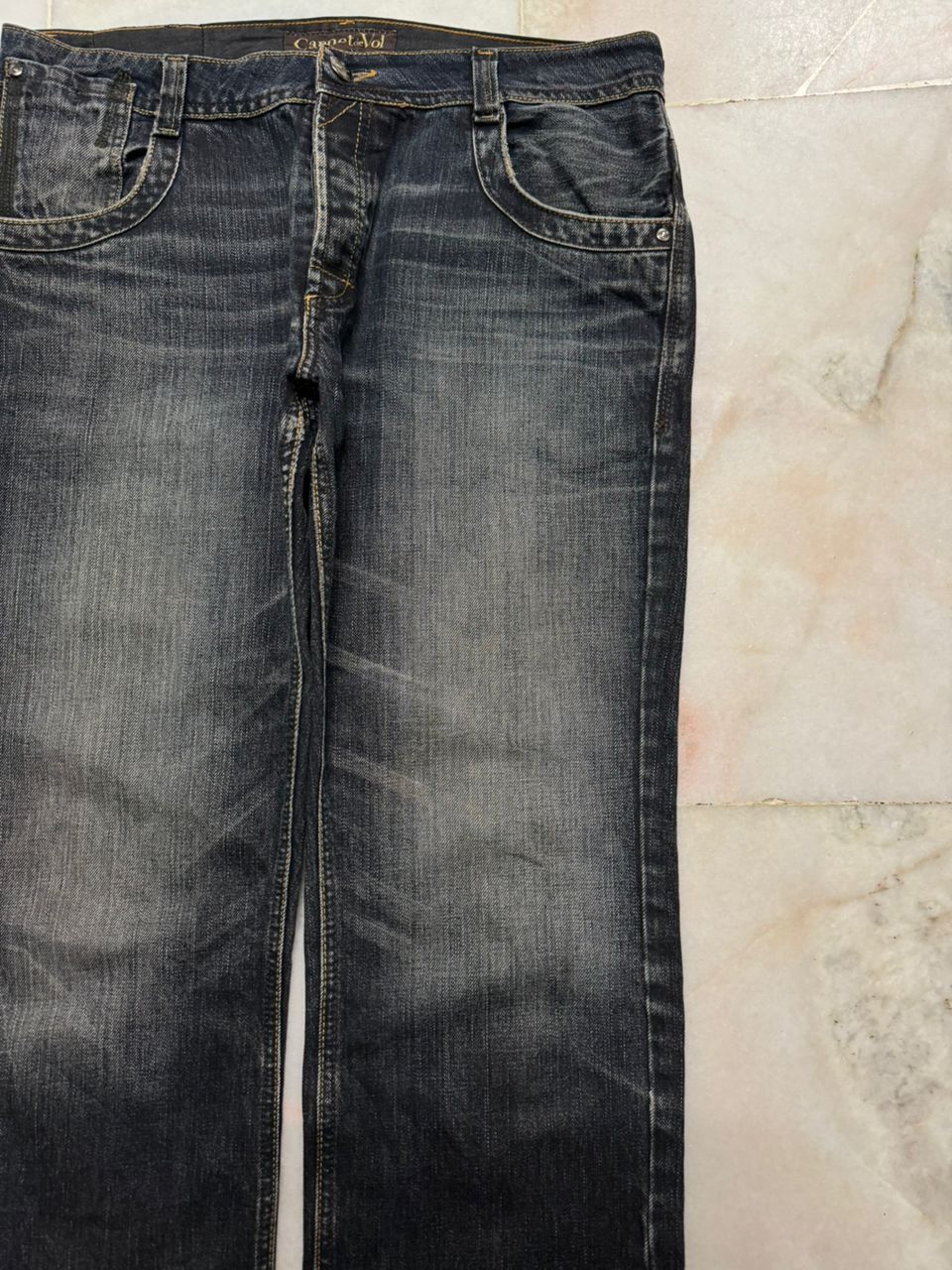 Japanese Brand 💥Insane💥Vintage Carnetdevol Rusty Mudwash Distress Dark Jean Size US 34 / EU 50 - 5 Thumbnail