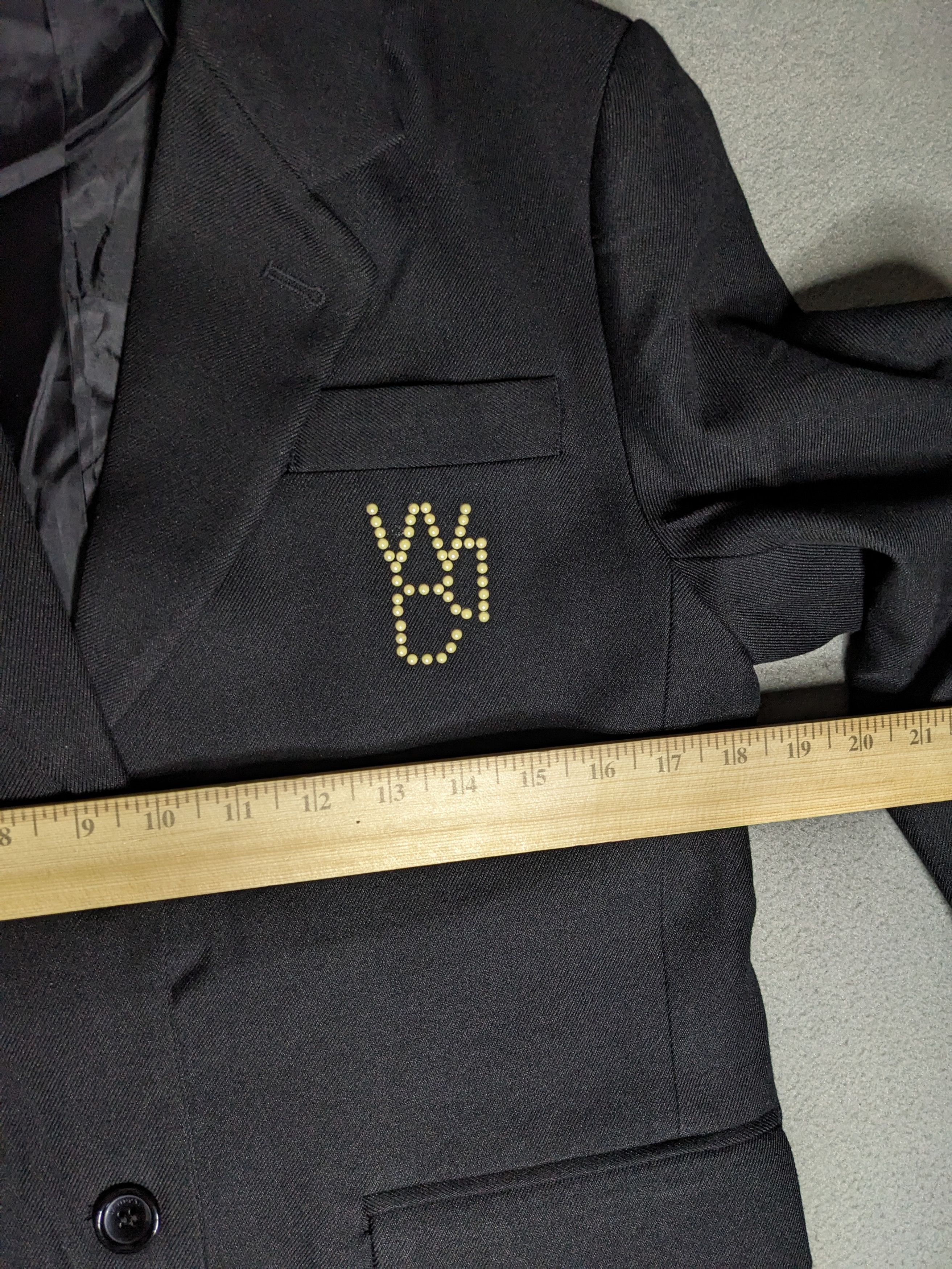WE11DONE We11done Rhinestone Logo Blazer Flare Elbow Unisex Medium Size US M / EU 48-50 / 2 - 14 Thumbnail
