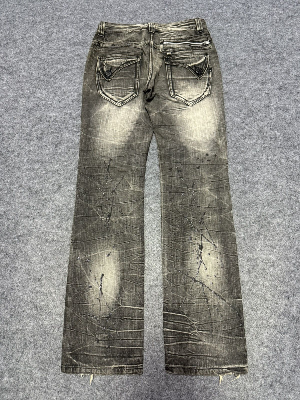 Japanese Brand × LOWBOX Blow By Blue Japan Paint Splatter Shadow Wash Jeans Size US 30 / EU 46 - 2 Thumbnail