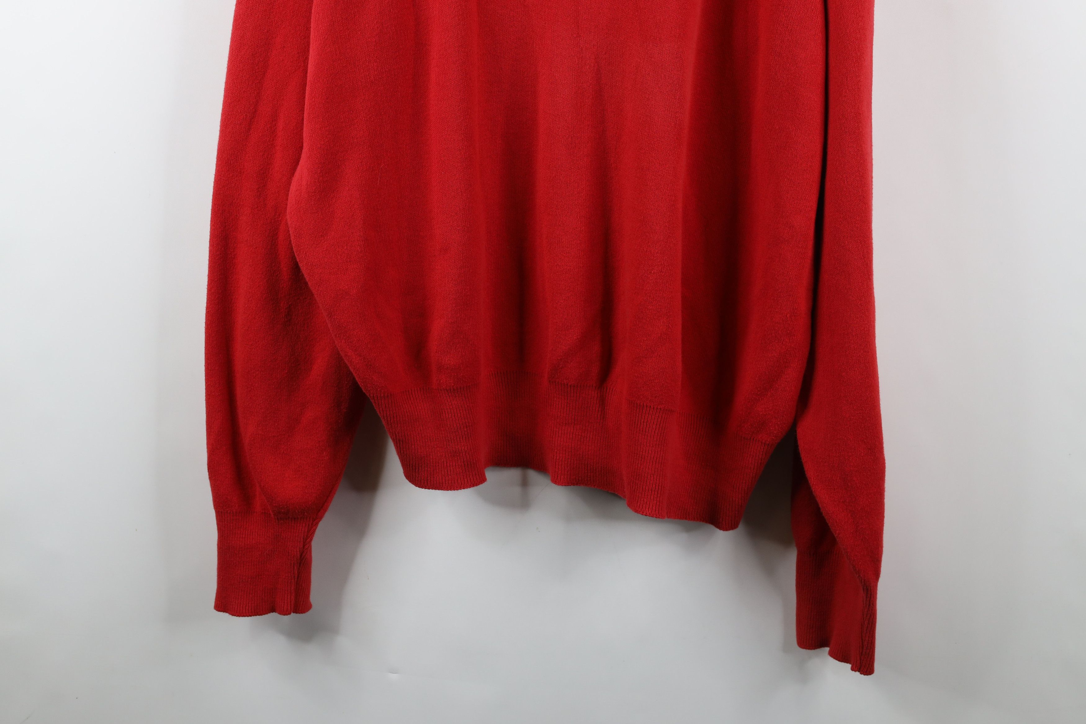 Vintage Vintage 90s Streetwear Cotton Knit Crewneck Sweater Red USA Size US XL / EU 56 / 4 - 3 Thumbnail
