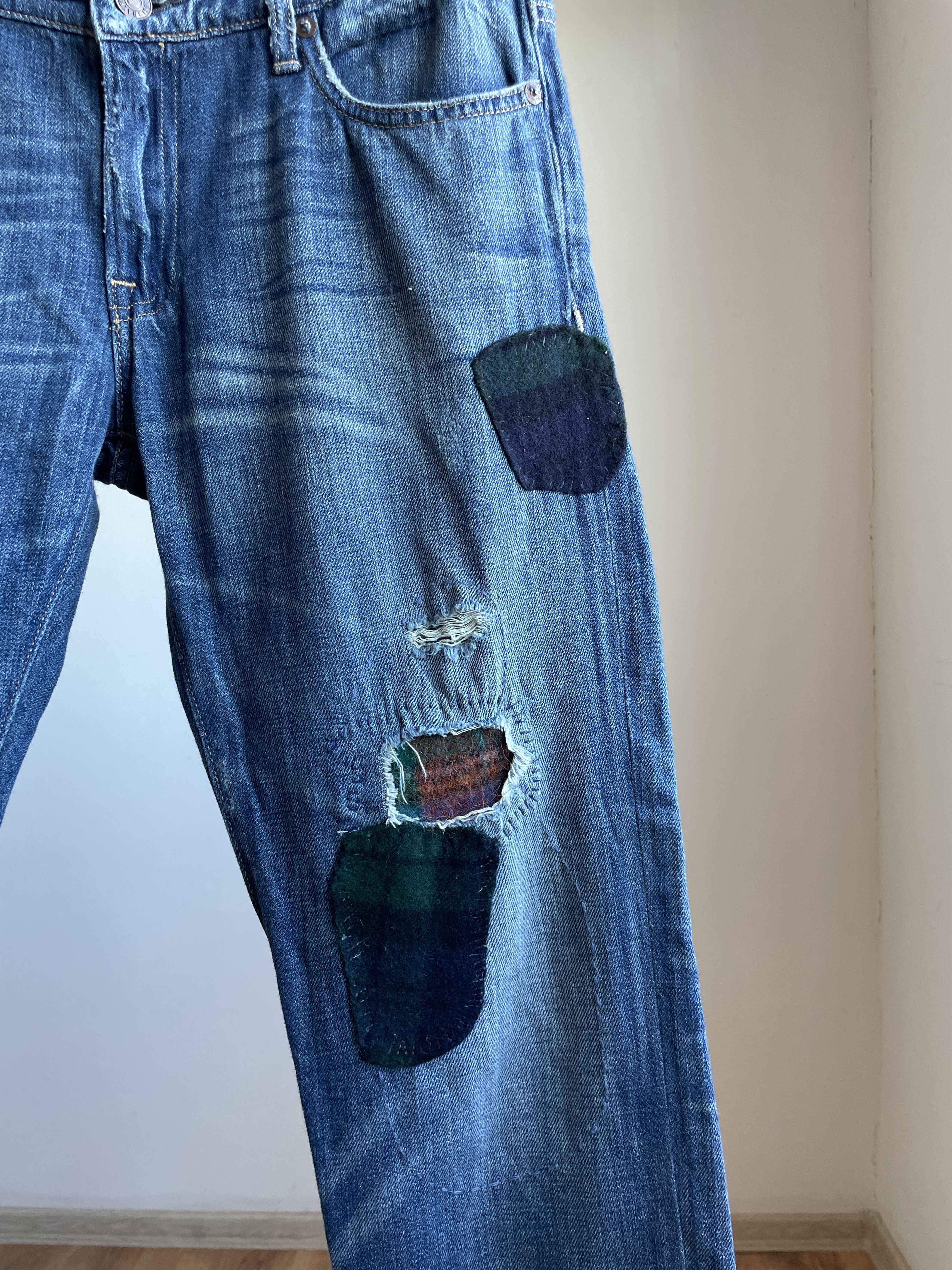 Polo Ralph Lauren Polo Ralph Lauren Women Astor Boyfriend Sashiko Repair Denim Size 28" / US 6 / IT 42 - 10 Thumbnail