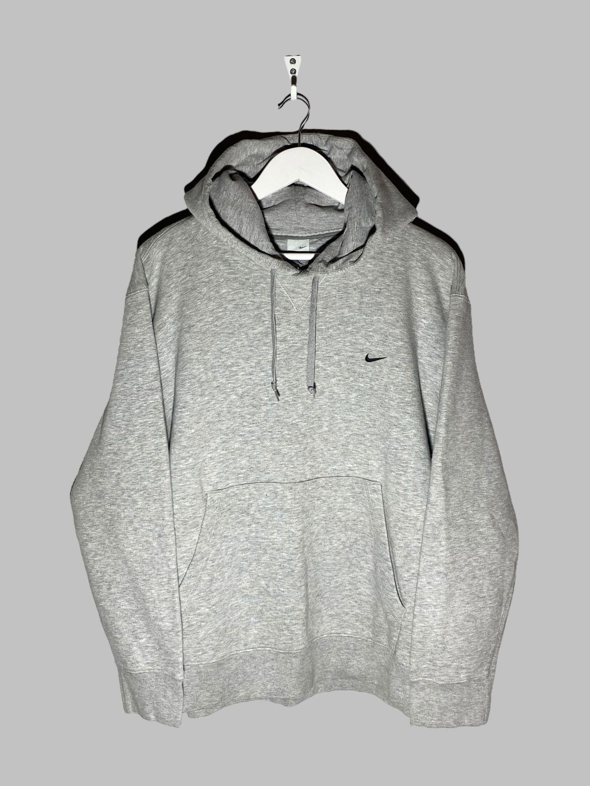 Nike 🔥 VINTAGE 00s NIKE Y2k DRILL SWOOSH GREY HOODIE SWEATSHIRT 🔥 Size US XL / EU 56 / 4 - 1 Thumbnail