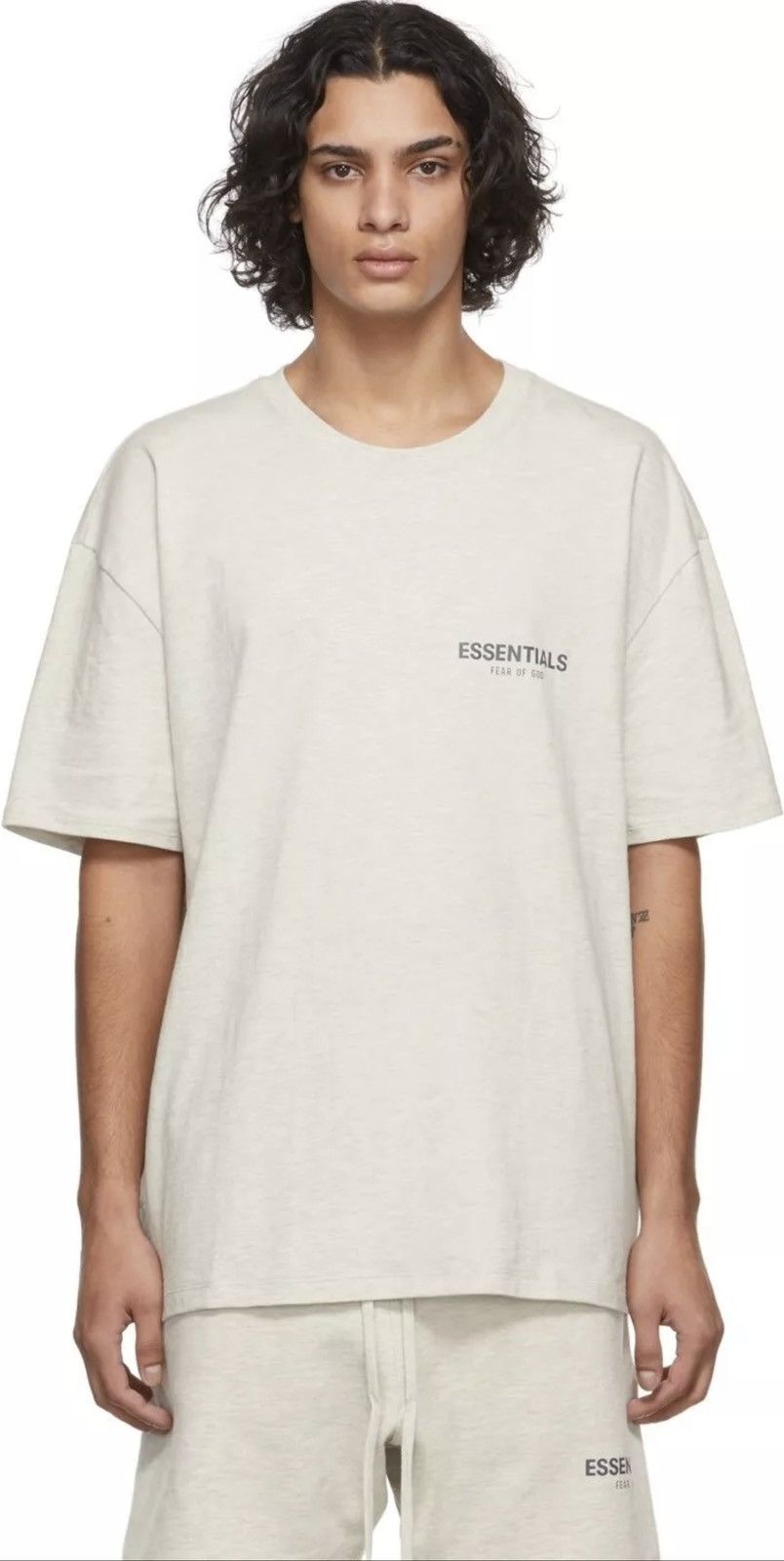 Fear Of God Essentials T-Shirt Light Heather Oatmeal SS21