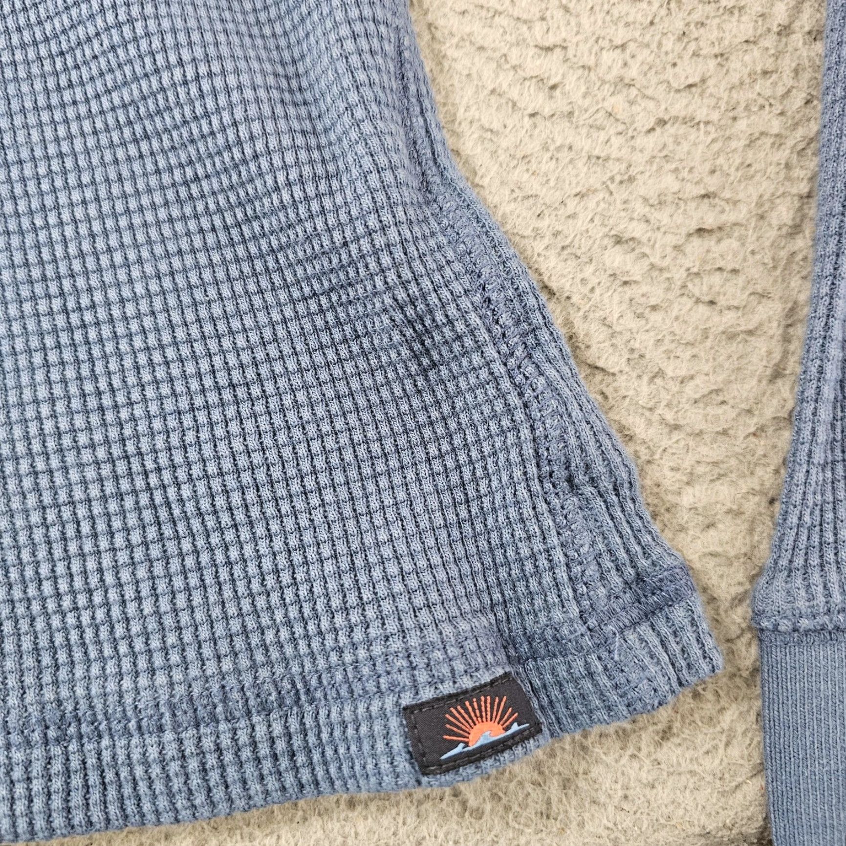 Faherty Faherty Shirt Mens Large Blue Thermal Waffle Knit Long Sleeve Crew Neck Size US L / EU 52-54 / 3 - 3 Thumbnail