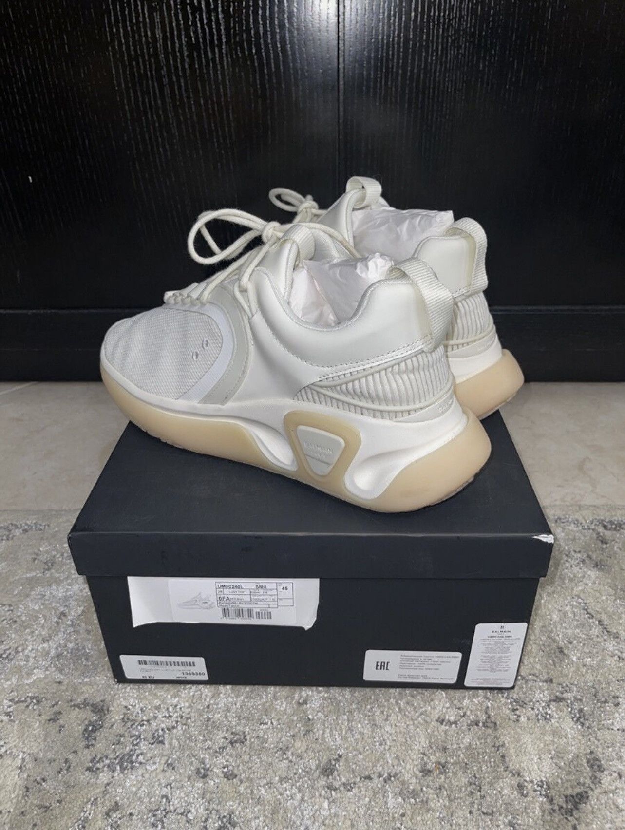 Balmain BALMAIN B RUNNER LOW. SIZE 45 / 12 US. WHITE BEIGE ROSE GOLD Size US 12 / EU 45 - 7 Thumbnail