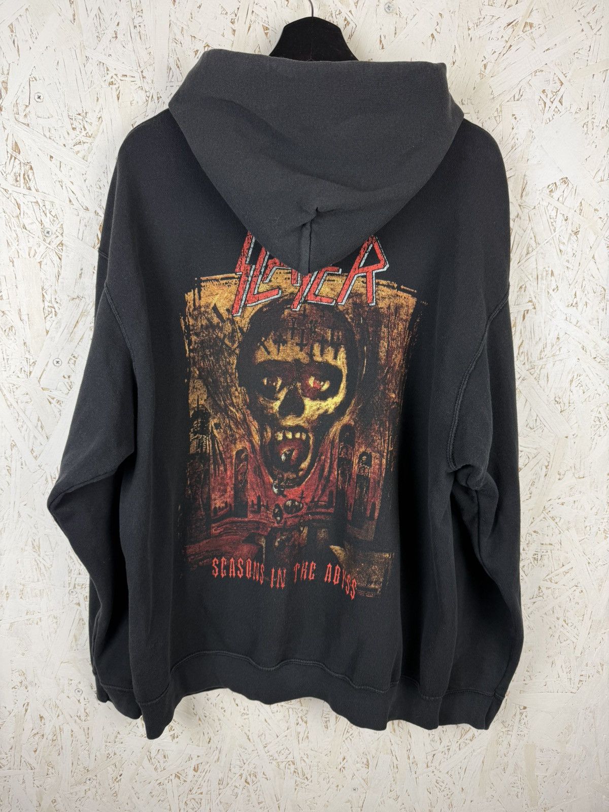 Vintage Slayer Seasons In The Abyss Metal Zip Hoodie Black