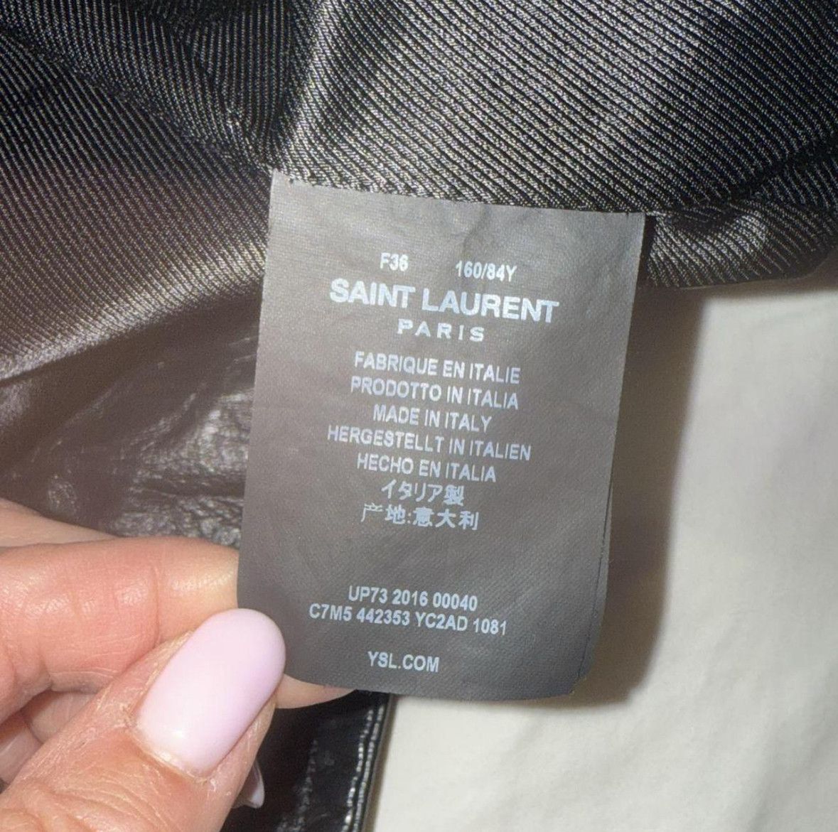 Yves Saint Laurent 16Fw Cow Leather Rivet Zip Jacket Hedi Slimane Size XS / US 0-2 / IT 36-38 - 3 Thumbnail