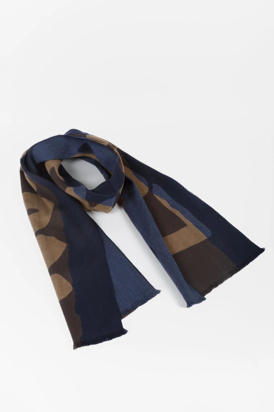 Louis Vuitton Louis Vuitton Navy Brown Letters Wool Scarf Size ONE SIZE - 2 Thumbnail