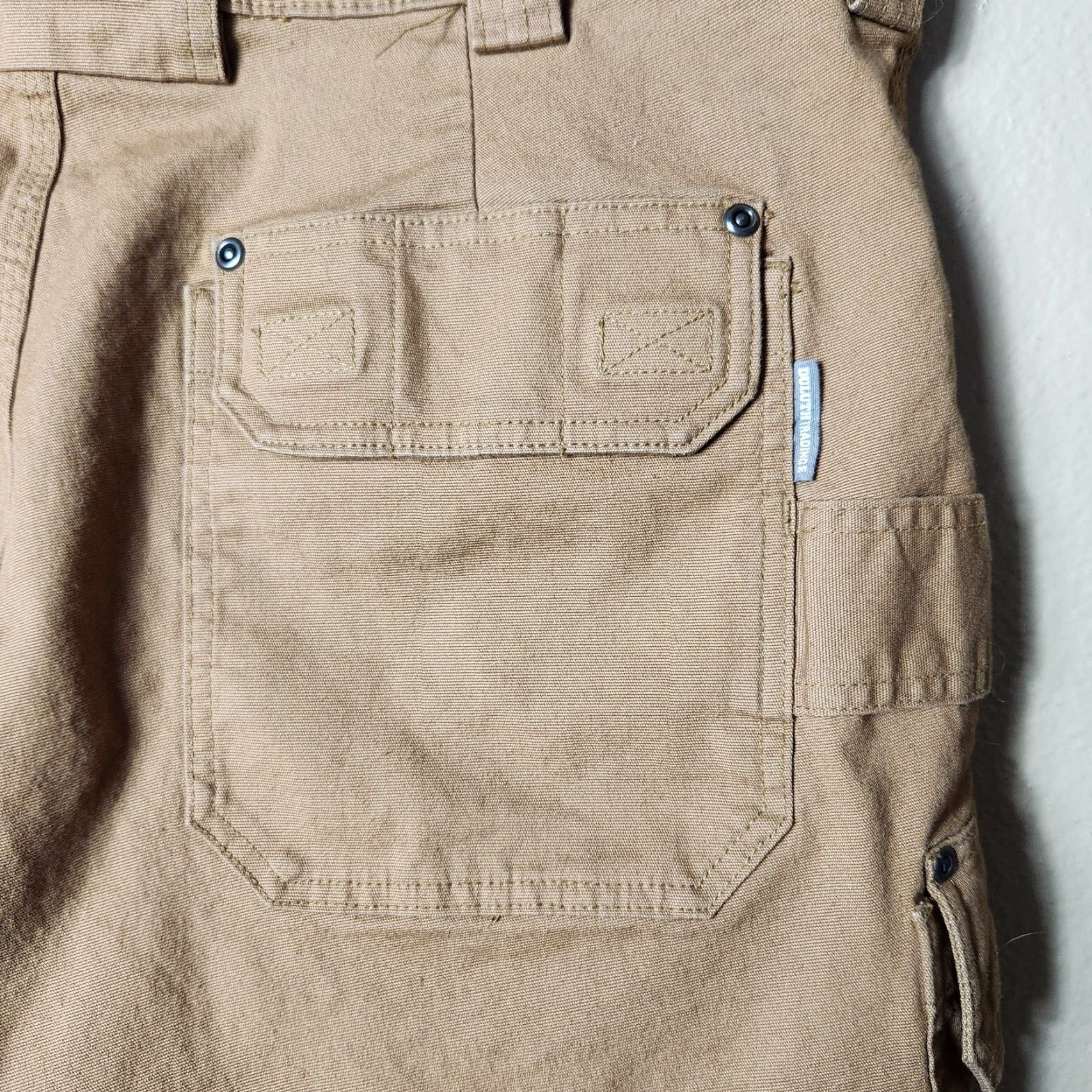 CO Duluth Trading Co Mens DuluthFlex Fire Hose Relaxed Fit 9" Cargo Shorts-Size 40 Brown Canvas Cargo Pocket 9" Inseam Mens Size US 40 / EU 56 - 5 Thumbnail