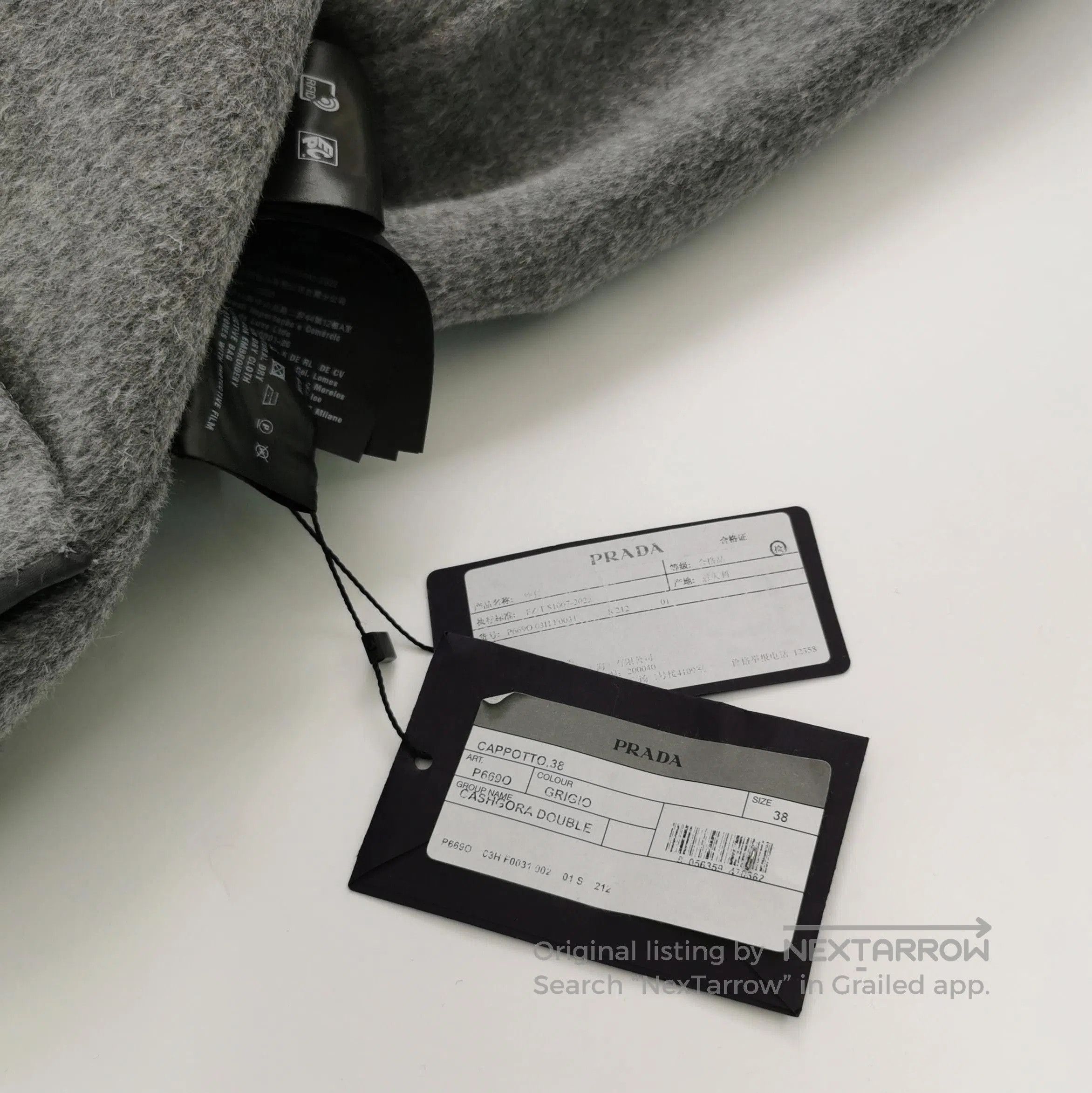 Prada Prada Gray Wool Blend Single-Breasted Coat . Size US S / EU 44-46 / 1 - 4 Thumbnail