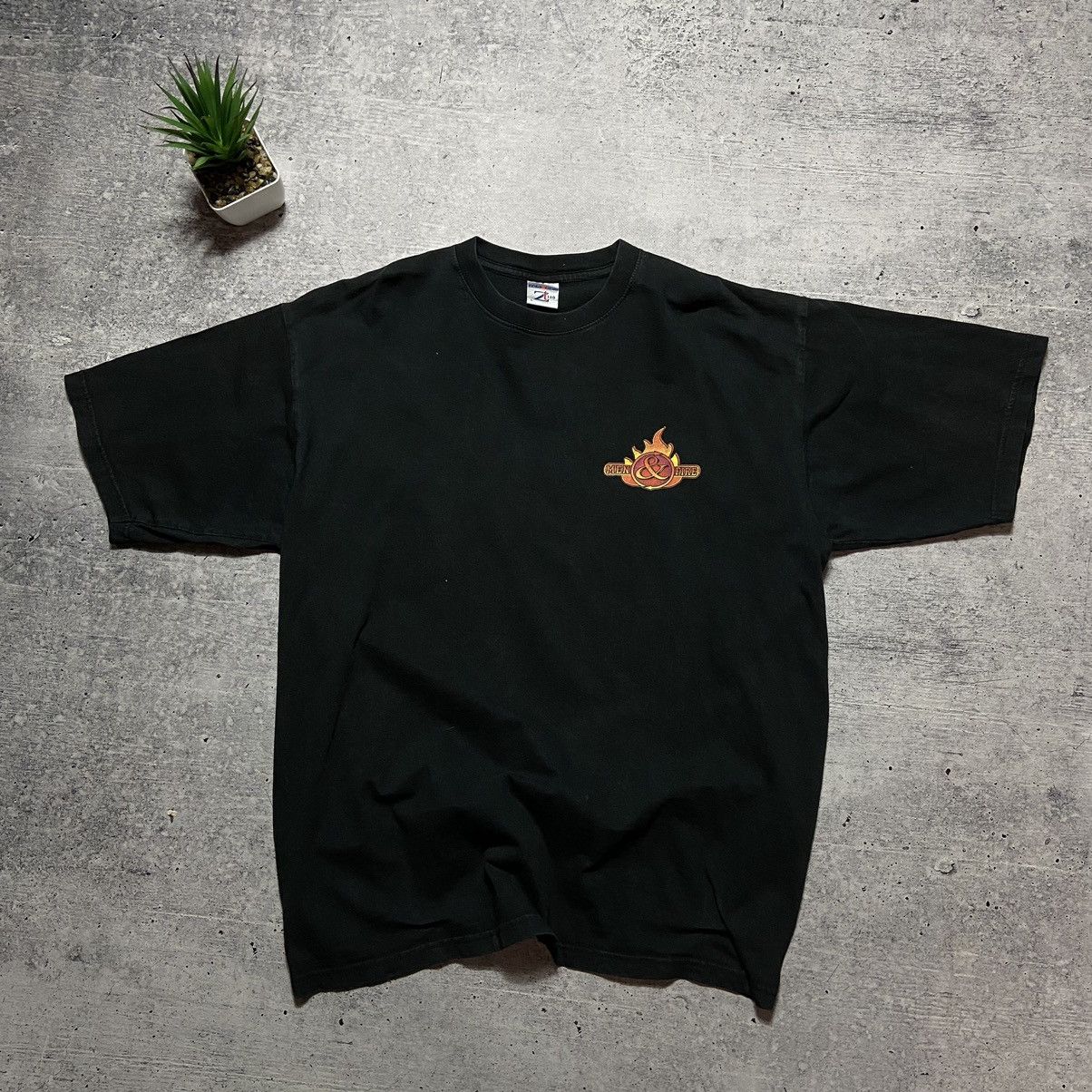Band Tees × Vintage 📌 Vintage Men Fire Big Back Print T-Shirt Size US L / EU 52-54 / 3 - 4 Thumbnail