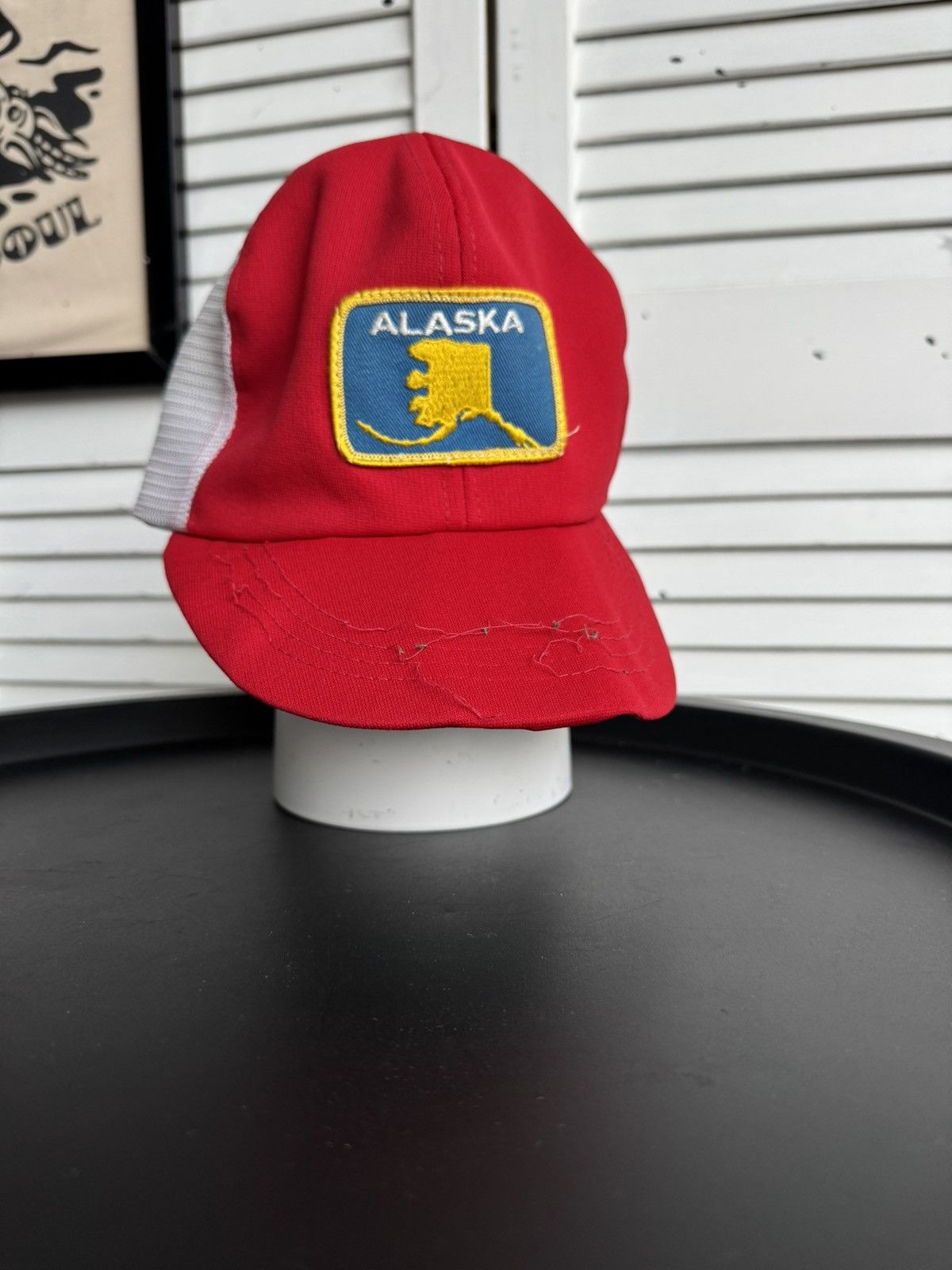 Other Vintage Alaska Patch Trucker Cap Distressed Red Mesh Hat Size ONE SIZE - 2 Thumbnail
