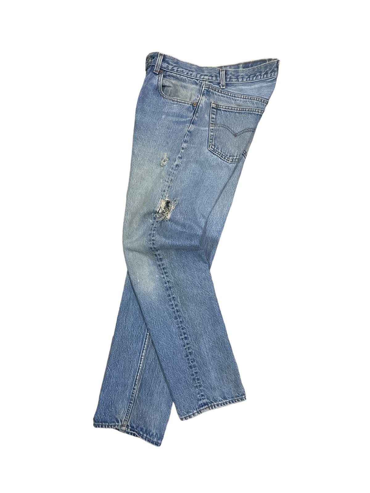 Levi's Vintage Clothing Vintage 80s Levi’s 501 Straight Cut Blue Wash Denim #546 Size US 31 - 10 Thumbnail