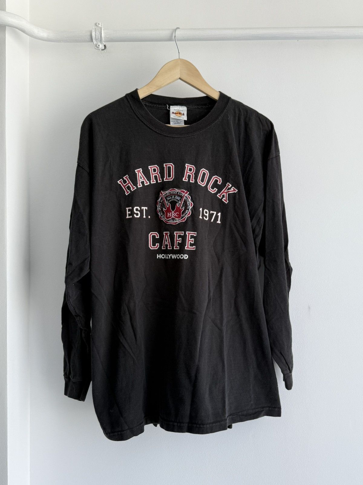 Hard Rock Cafe Vintage 90s Hard Rock Cafe Hollywood Long Sleeve Size US XL / EU 56 / 4 - 1 Thumbnail