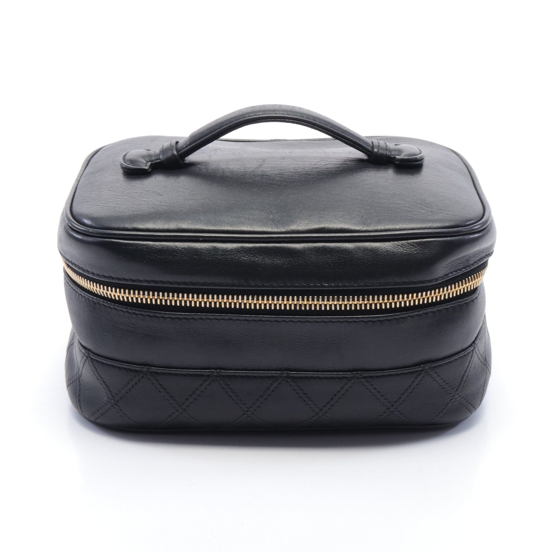 image of Chanel Bicolore Vanity Bag Lambskin Black Gold Hardware, Women's