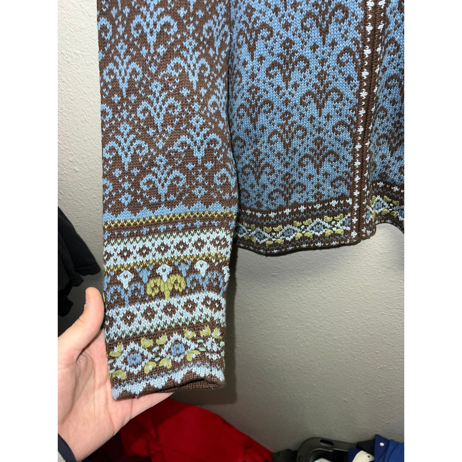 Vintage Womens Nomadic Traders Cardigan Sweater Zip Up Blue Medium Size M / US 6-8 / IT 42-44 - 4 Thumbnail