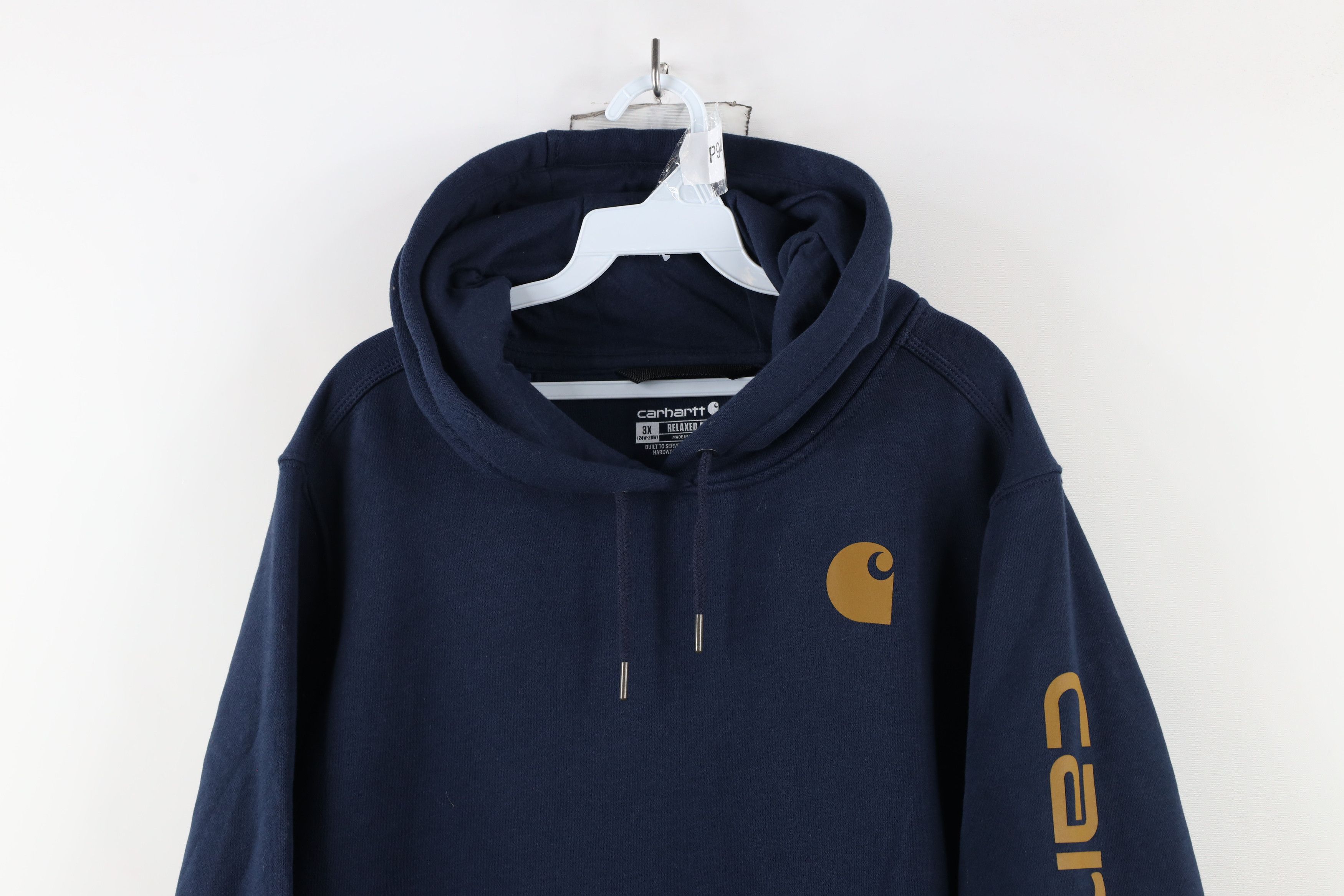 Carhartt × Vintage Vintage Carhartt Out Big Logo Heavyweight Hoodie Sweatshir Size 3XL / US 20-22 - 2 Thumbnail
