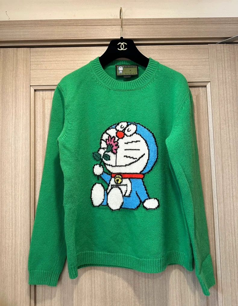 Gucci Gucci Green robot cat cartoon pattern sweater long-sleeved Size US S / EU 44-46 / 1 - 2 Thumbnail