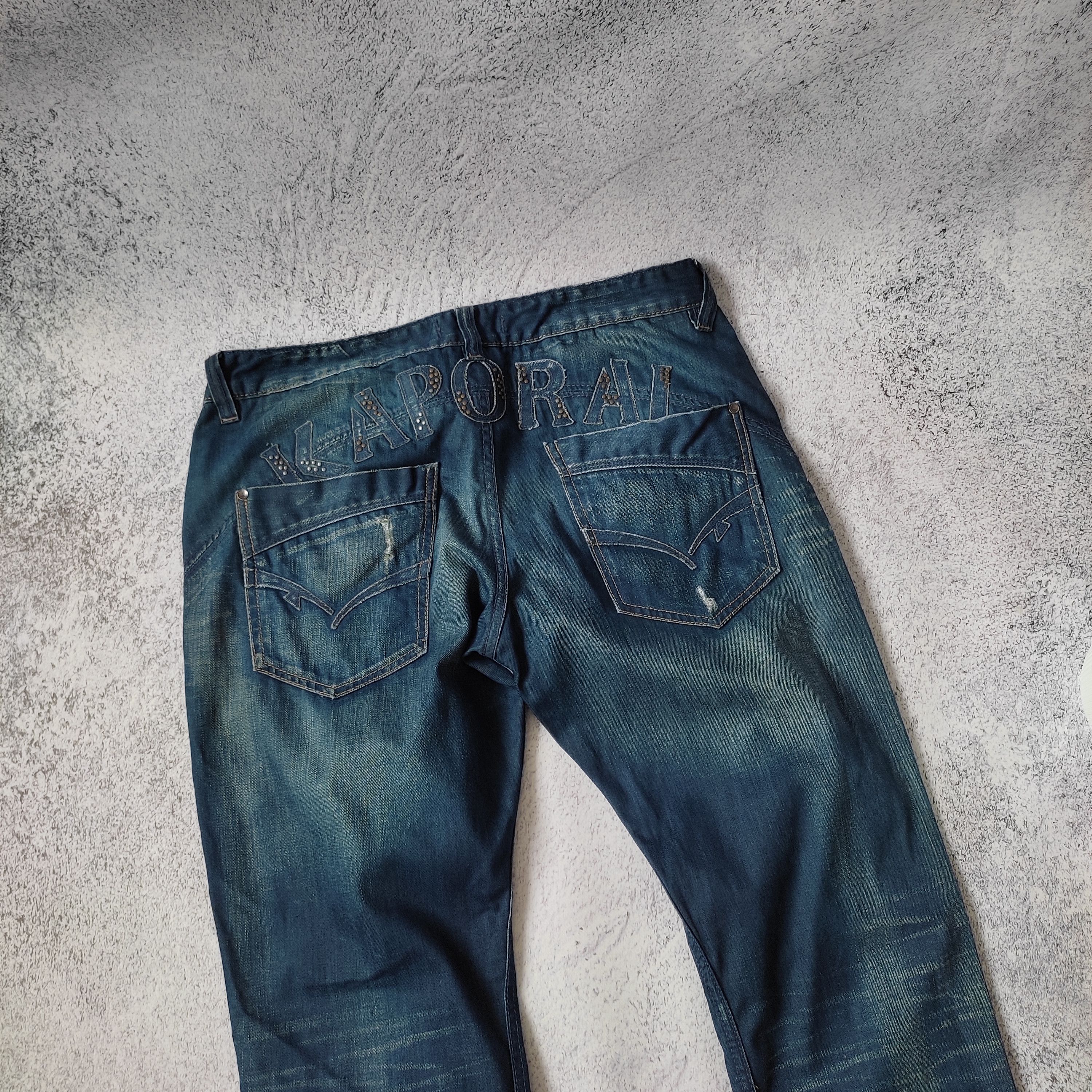 image of Kaporal 5 Vintage Mens Denim Pants Big Logo in Blue (Size 36)
