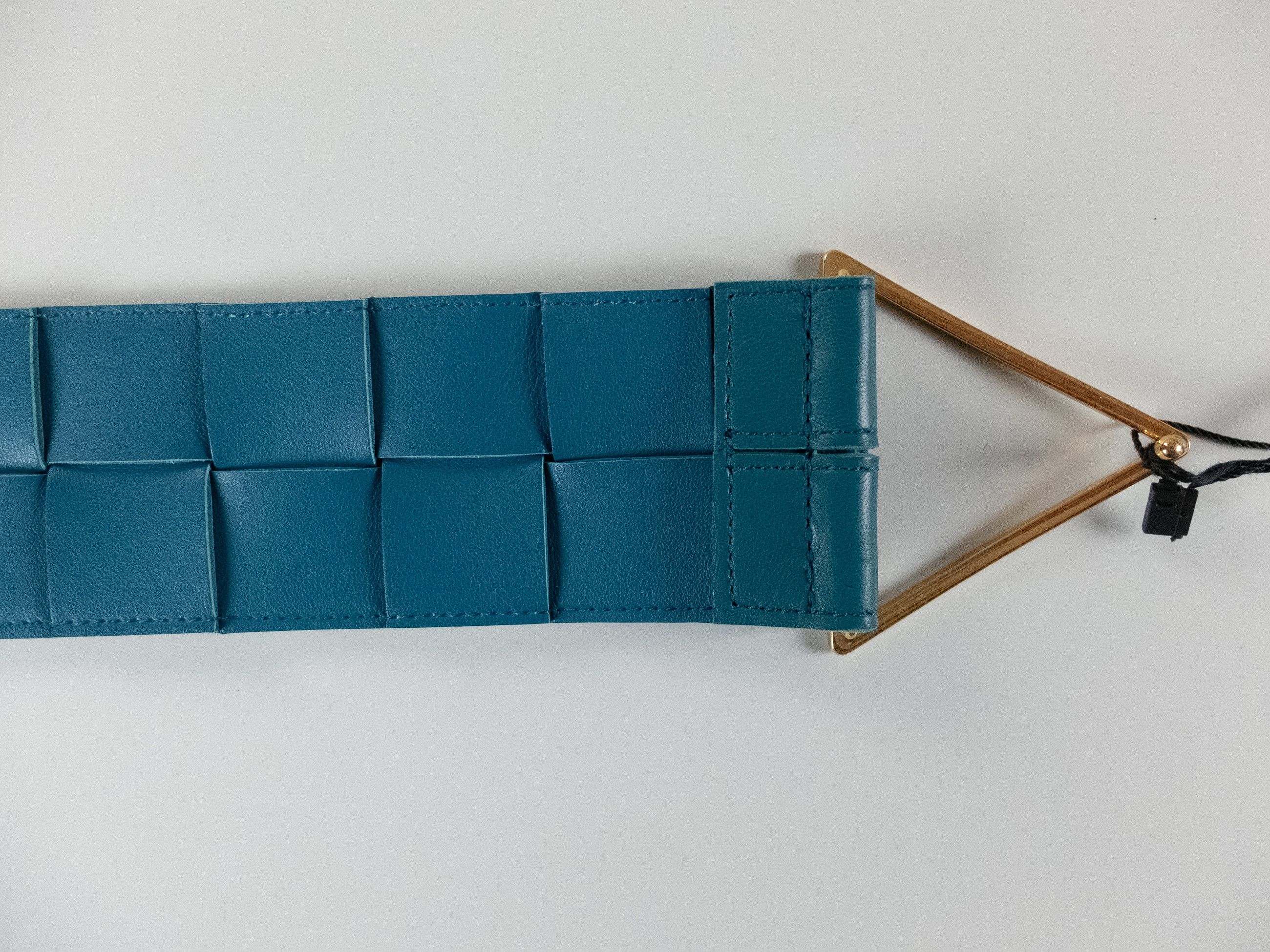Bottega Veneta BOTTEGA VENETA blue intrecciato woven triangle belt 75 Size ONE SIZE - 6 Thumbnail