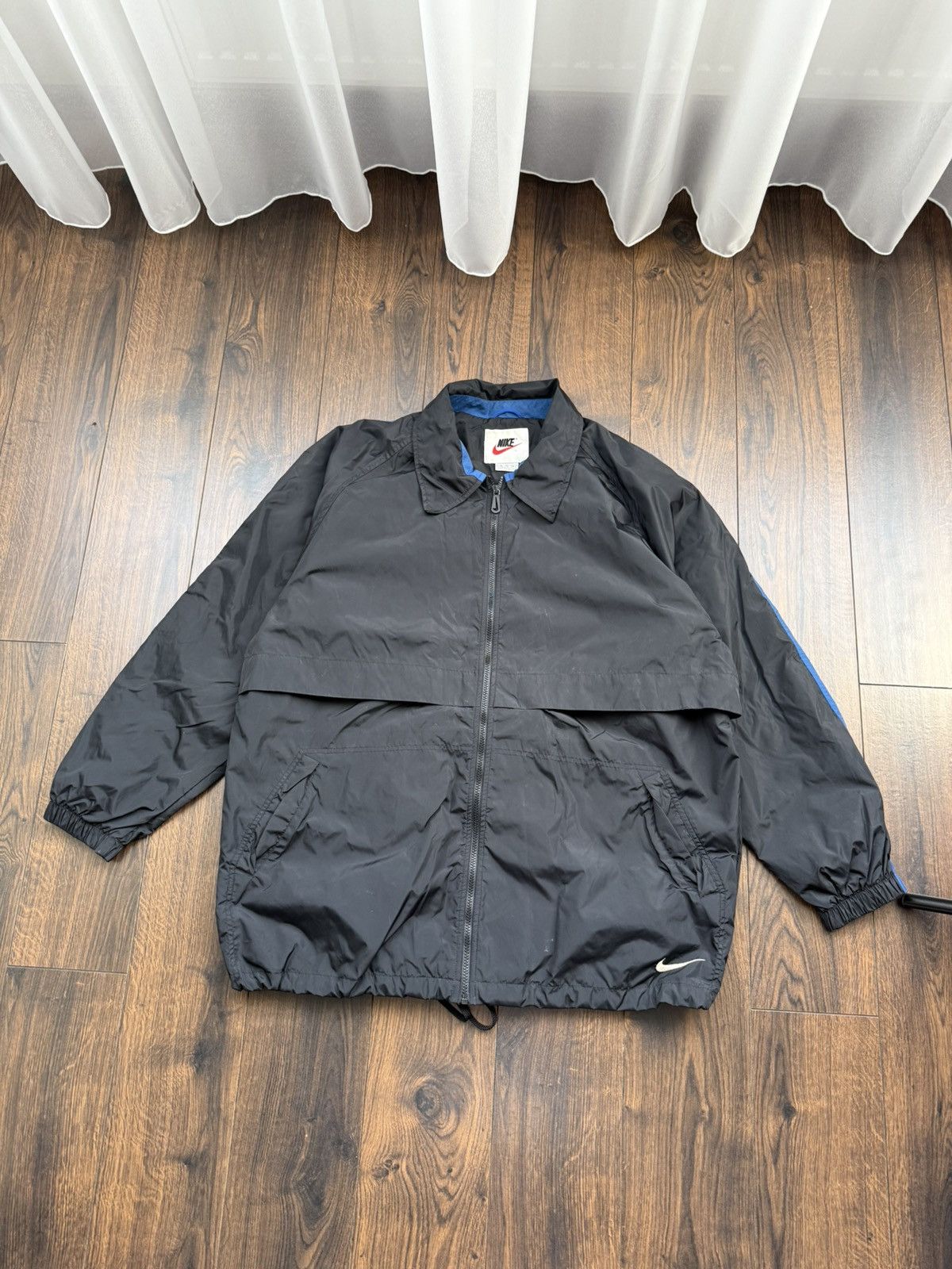 Nike 🔥Vintage y2k Nike Big Swoosh Jacket Size US XL / EU 56 / 4 - 2 Thumbnail