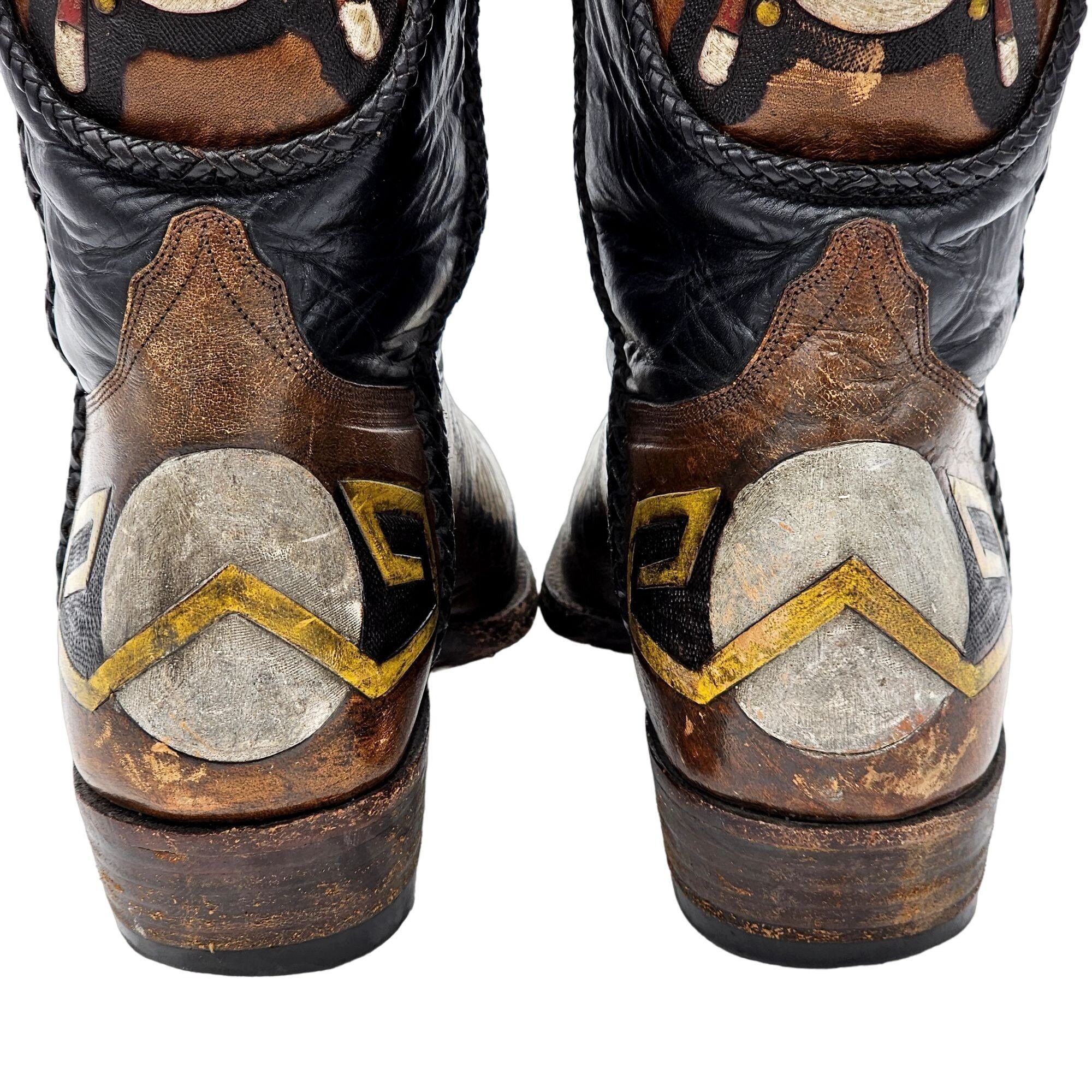 Other Custom 9D Hand Tooled/ Painted Native American Chief boots Size US 9 / EU 42 - 7 Thumbnail