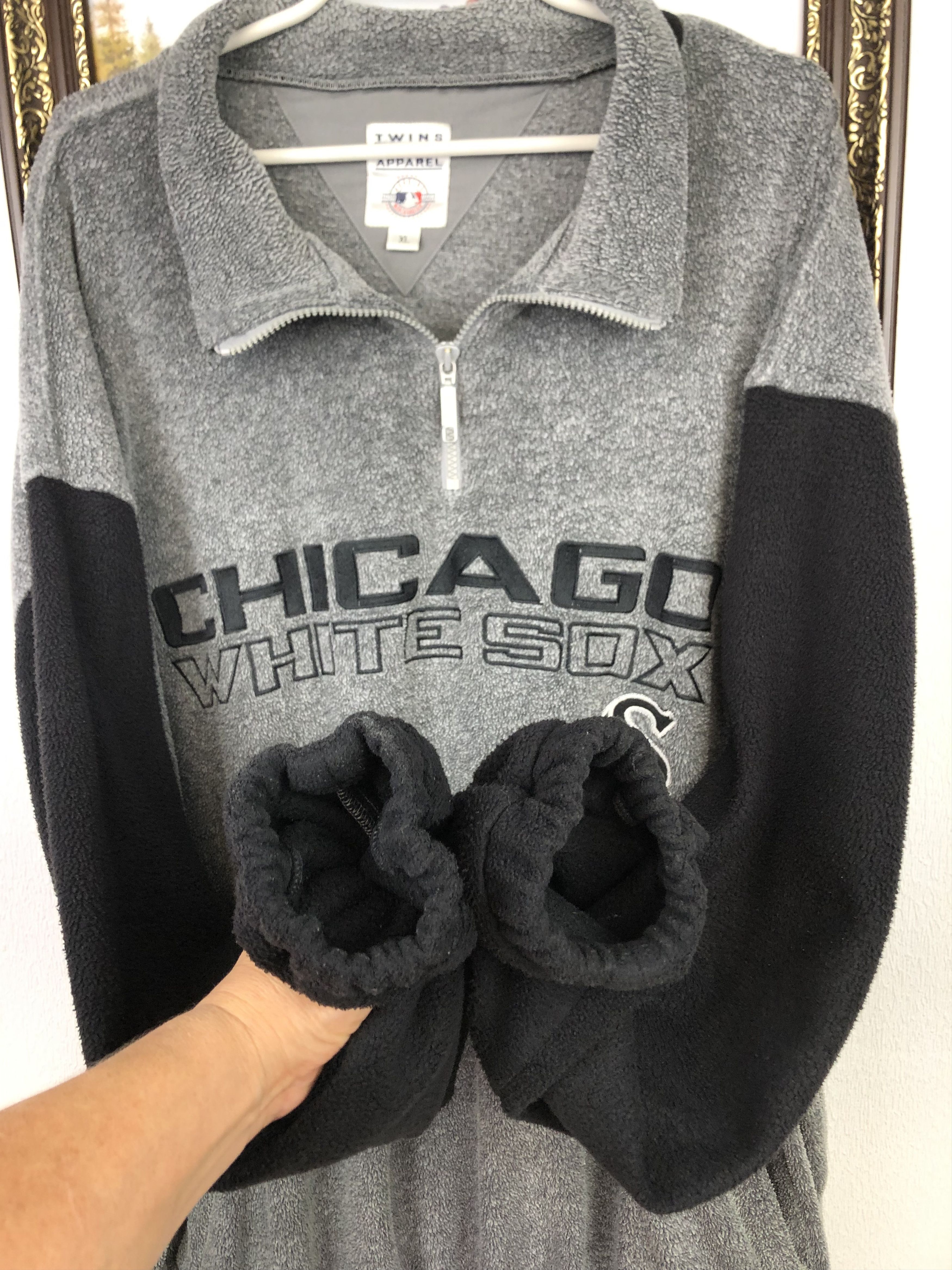 MLB VIntage Chicago White Sox Fleece Jacket Gray MLB Sweatshirt Size US XL / EU 56 / 4 - 6 Thumbnail