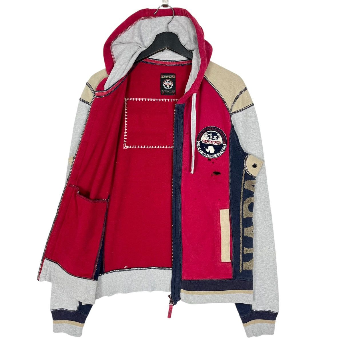 Napapijri Distressed Napapijri Zipper Hoodie Jacket Size US S / EU 44-46 / 1 - 5 Thumbnail