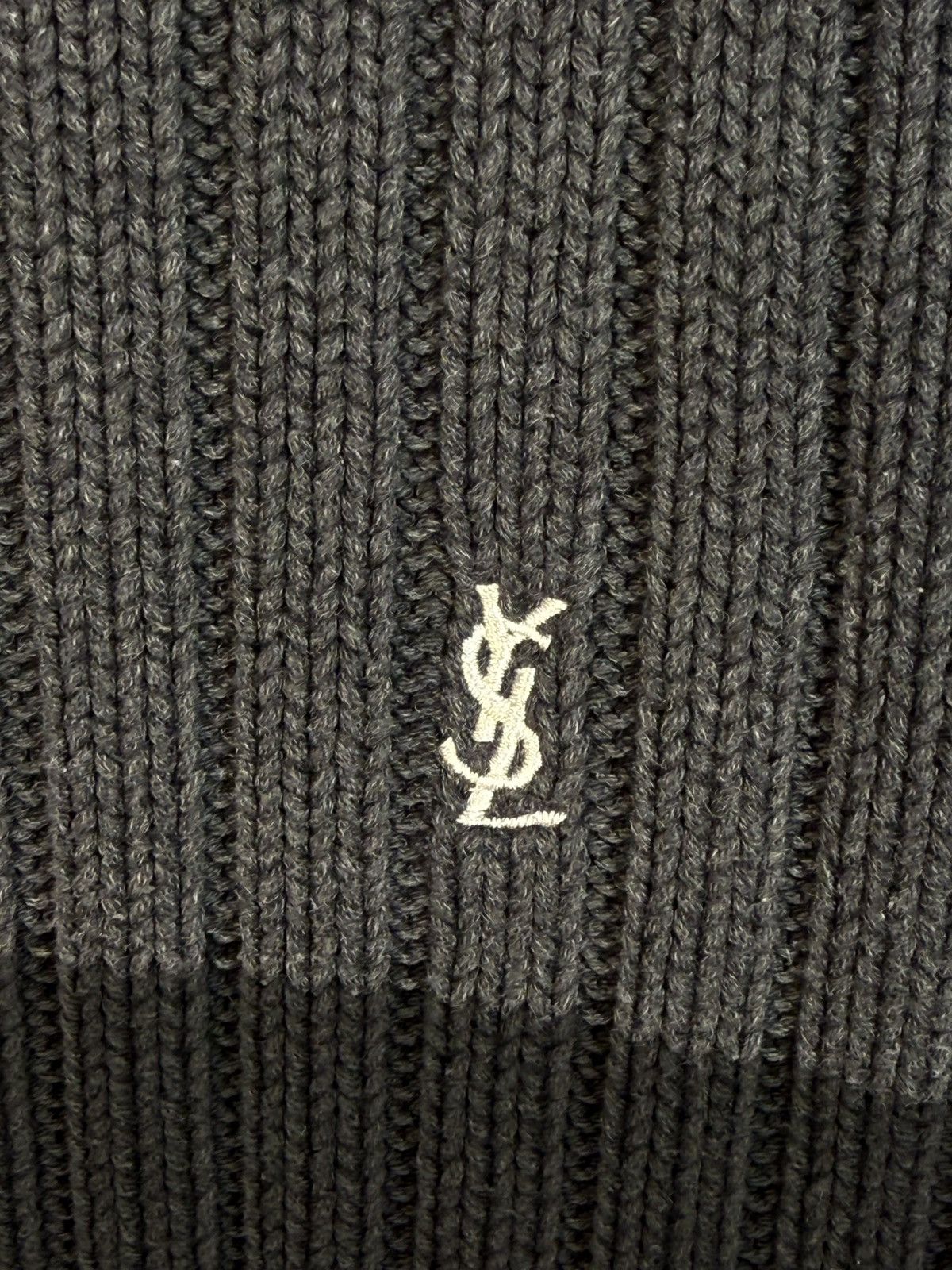 Yves Saint Laurent Grey/Black YSL Sweater Turtleneck Heavy Knit Vintage Yves Size US L / EU 52-54 / 3 - 4 Thumbnail