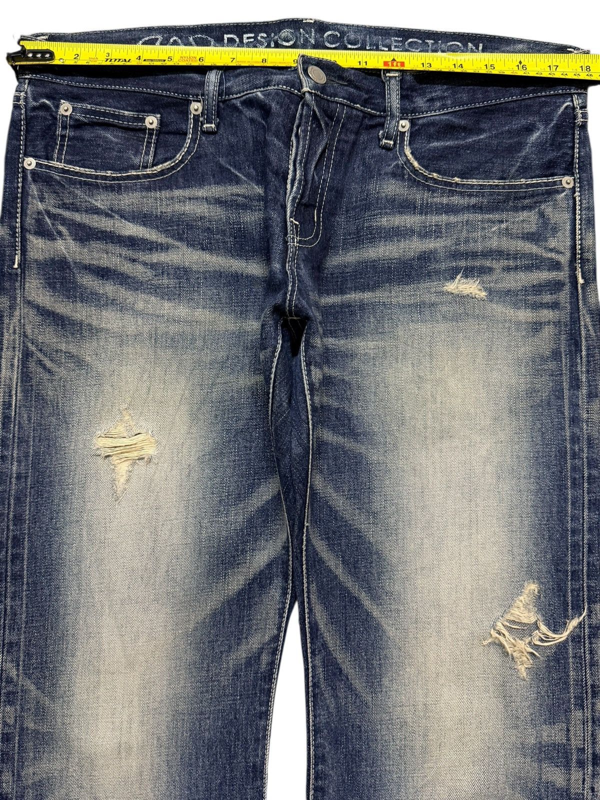 If Six Was Nine Vintage Japan Brand Faded Wash Clawmark Whiskers Distressed Size US 35 - 11 Thumbnail