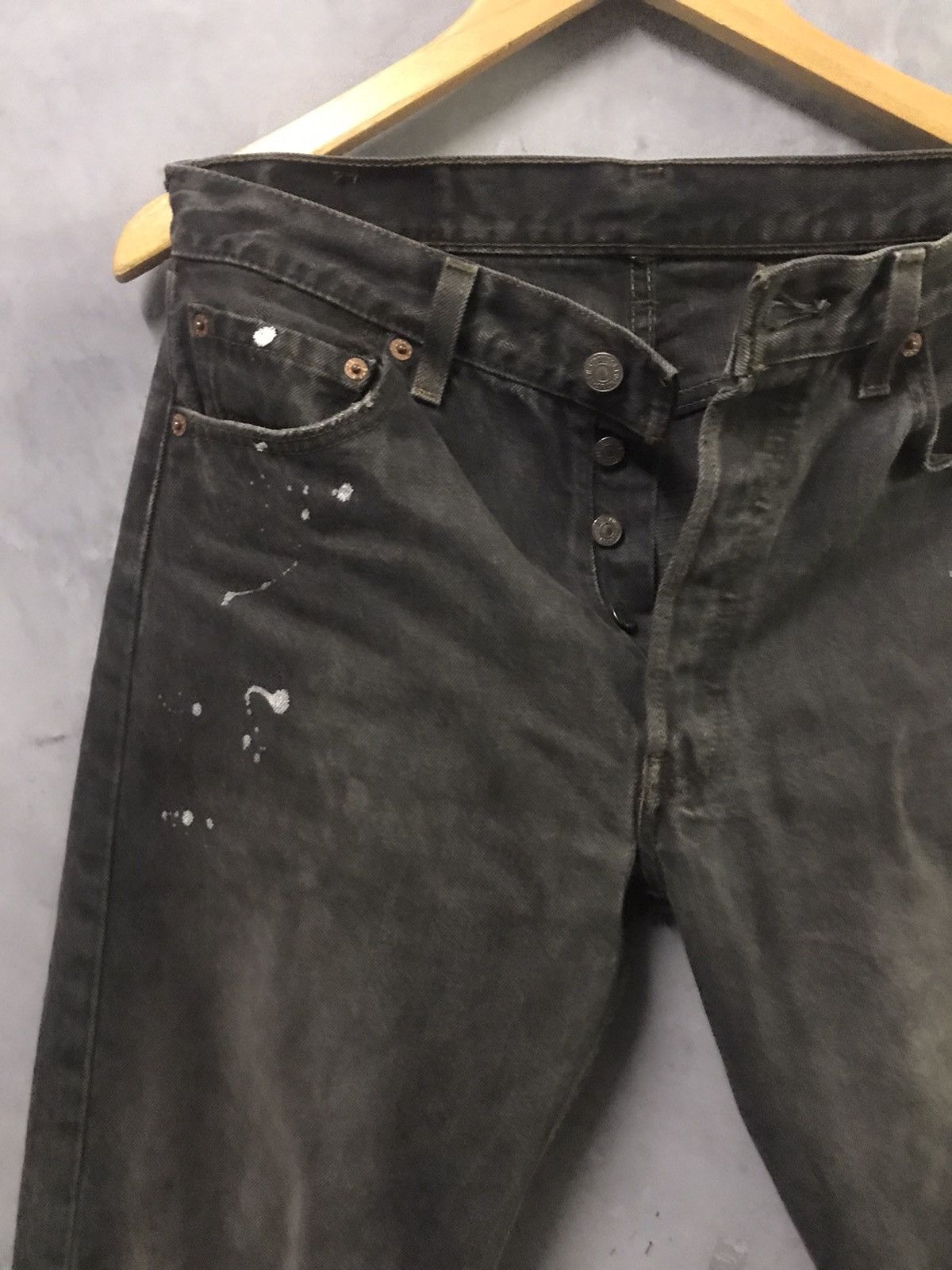 Levi's × Levi's Made & Crafted × Levi's Vintage Clothing Vintage Levis 501 Super Black Splattered Paint Size US 29 - 7 Thumbnail