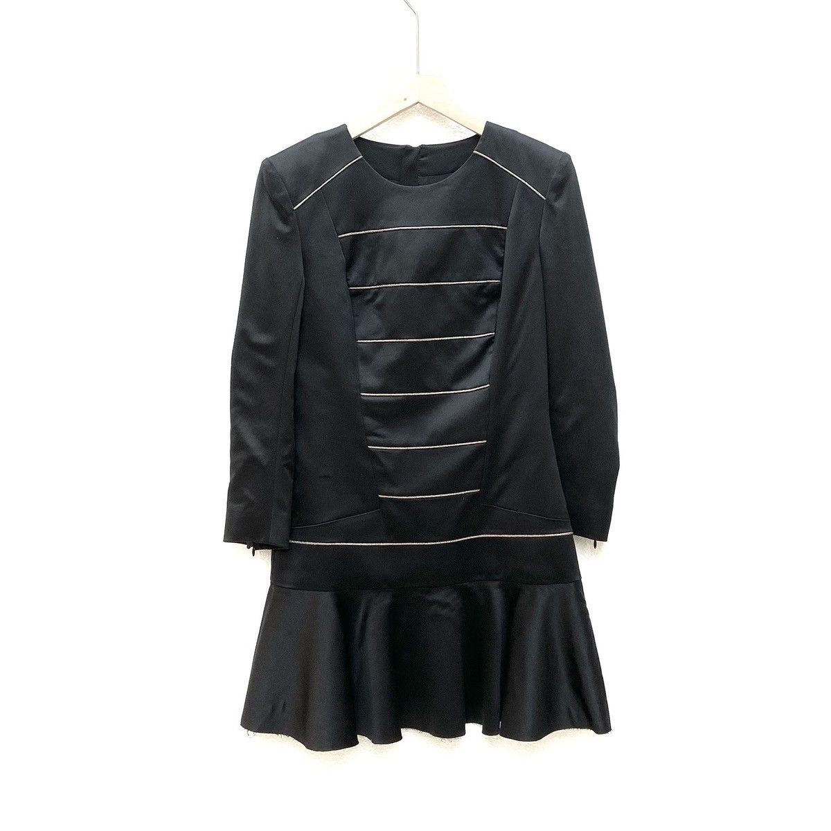 Pierre Balmain Pierre Balmain black satin short dress with gold trim Size XS / US 0-2 / IT 36-38 - 1 Thumbnail