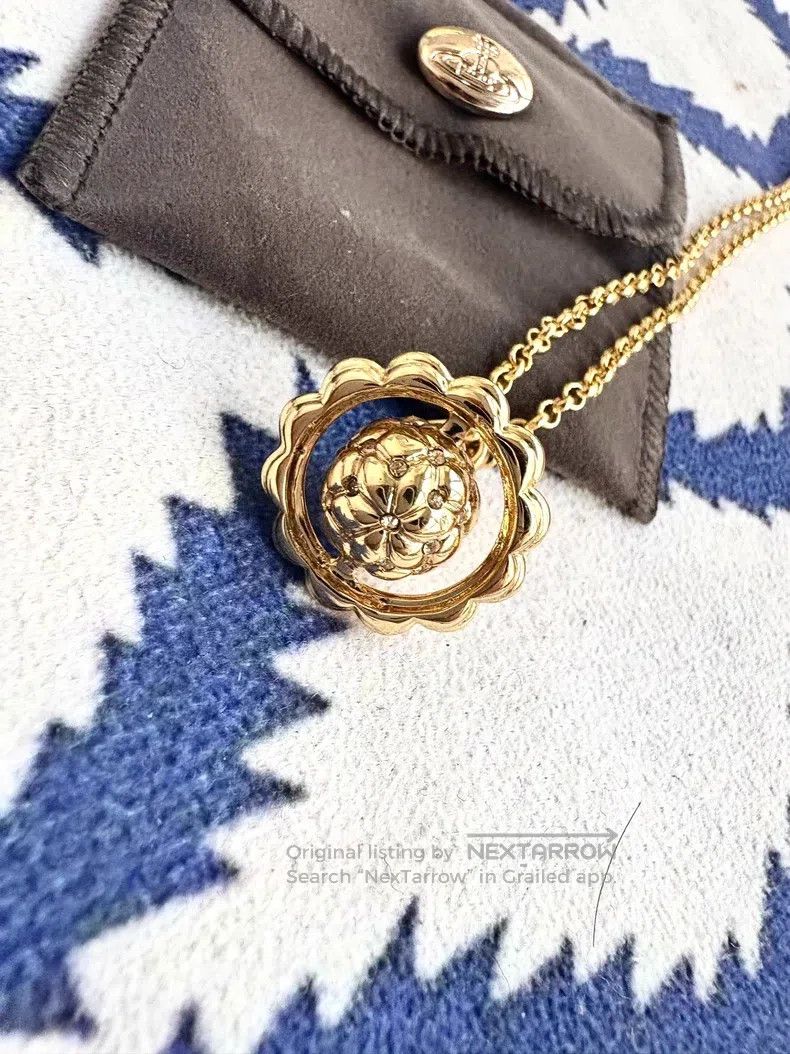 Vivienne Westwood Golden diamond-patterned Orb Saturn plan