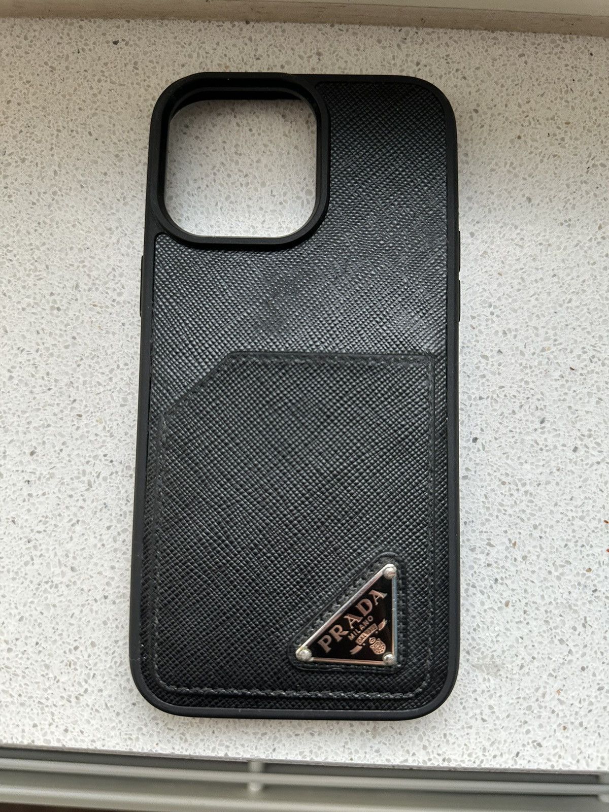 image of Prada Phone Case in Black, Men's